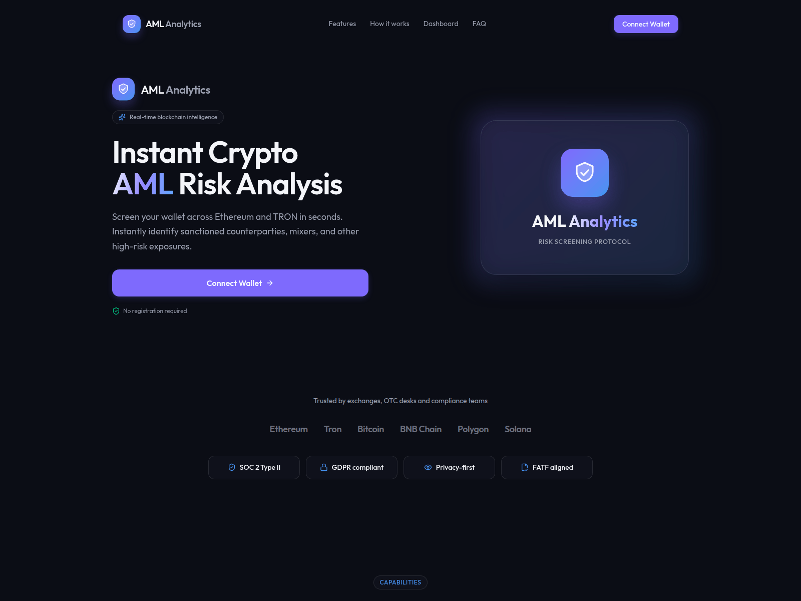 Screenshot of amlanalytics.io