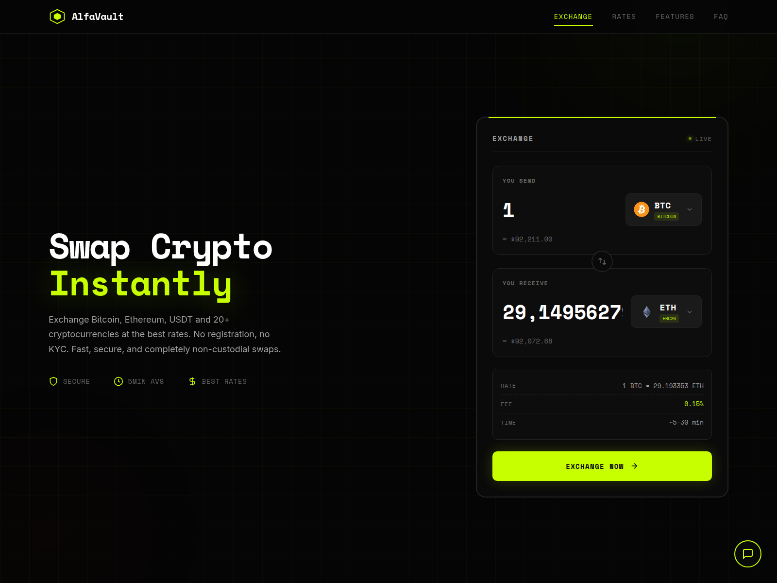 Screenshot of alfavault.io