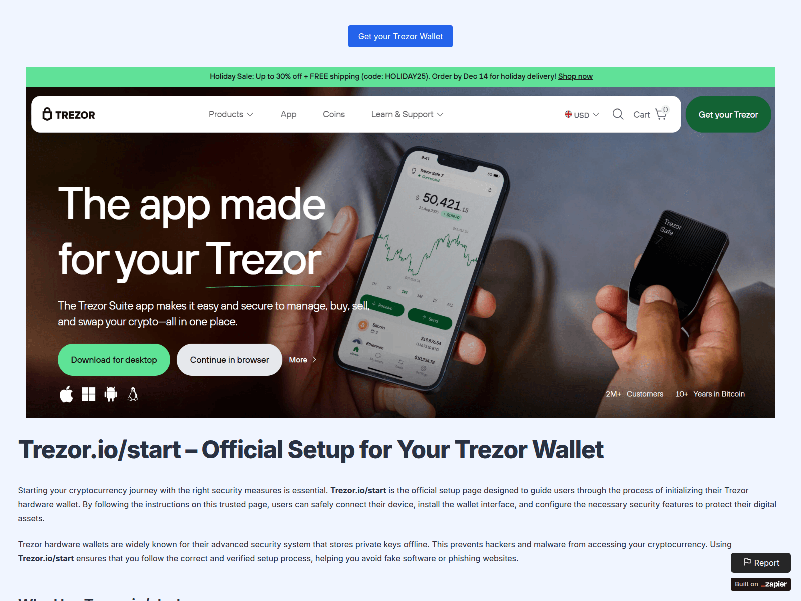 Screenshot of trezo-homenew.zapier.app