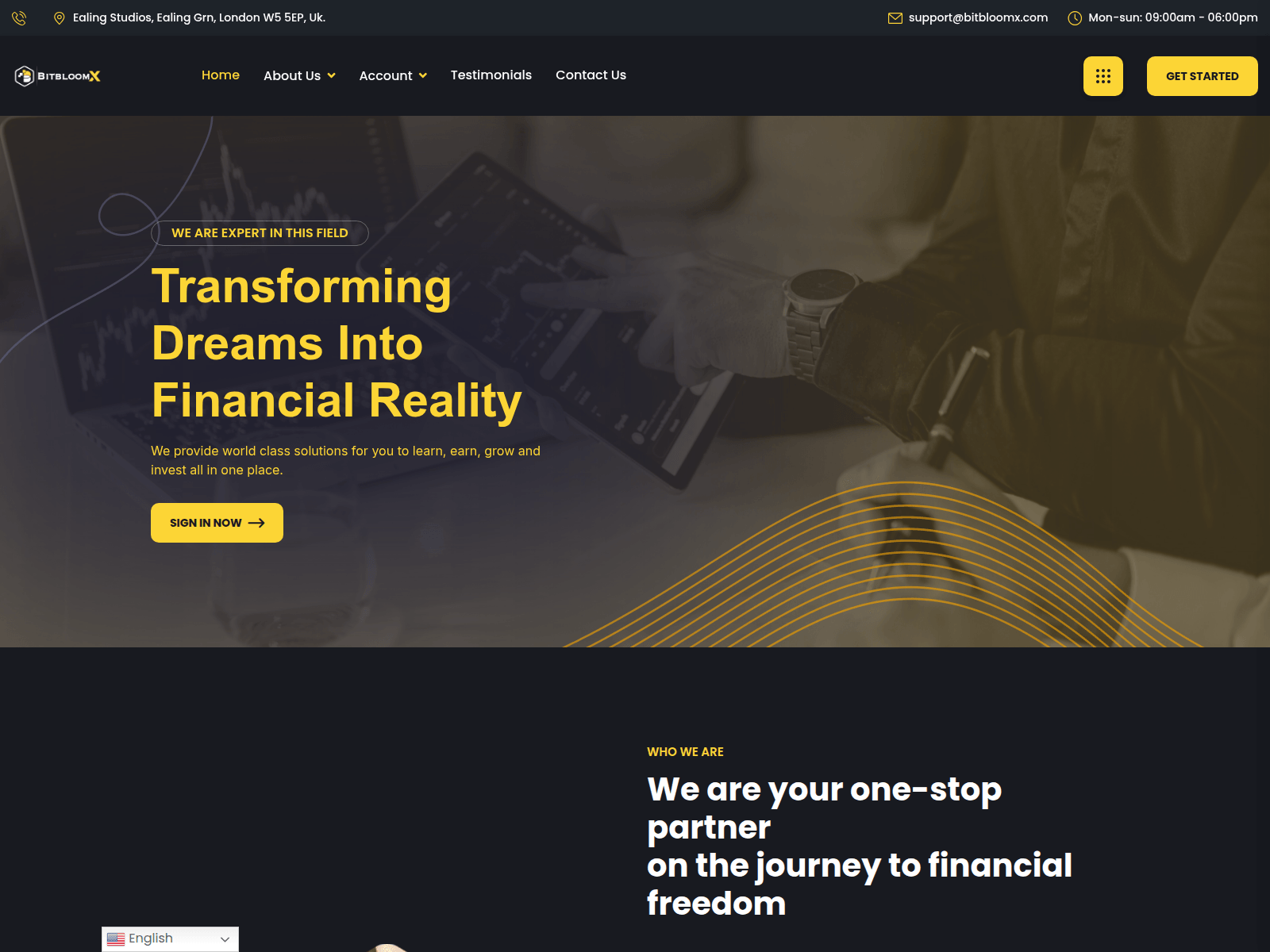 Screenshot of bitbloomx.com