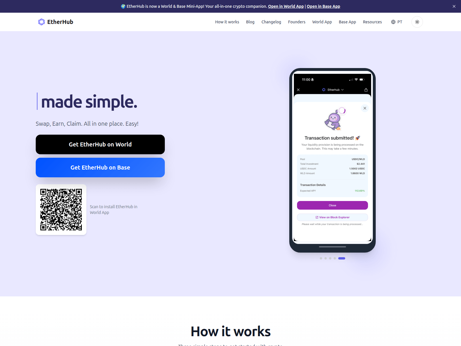 Screenshot of etherhub.co