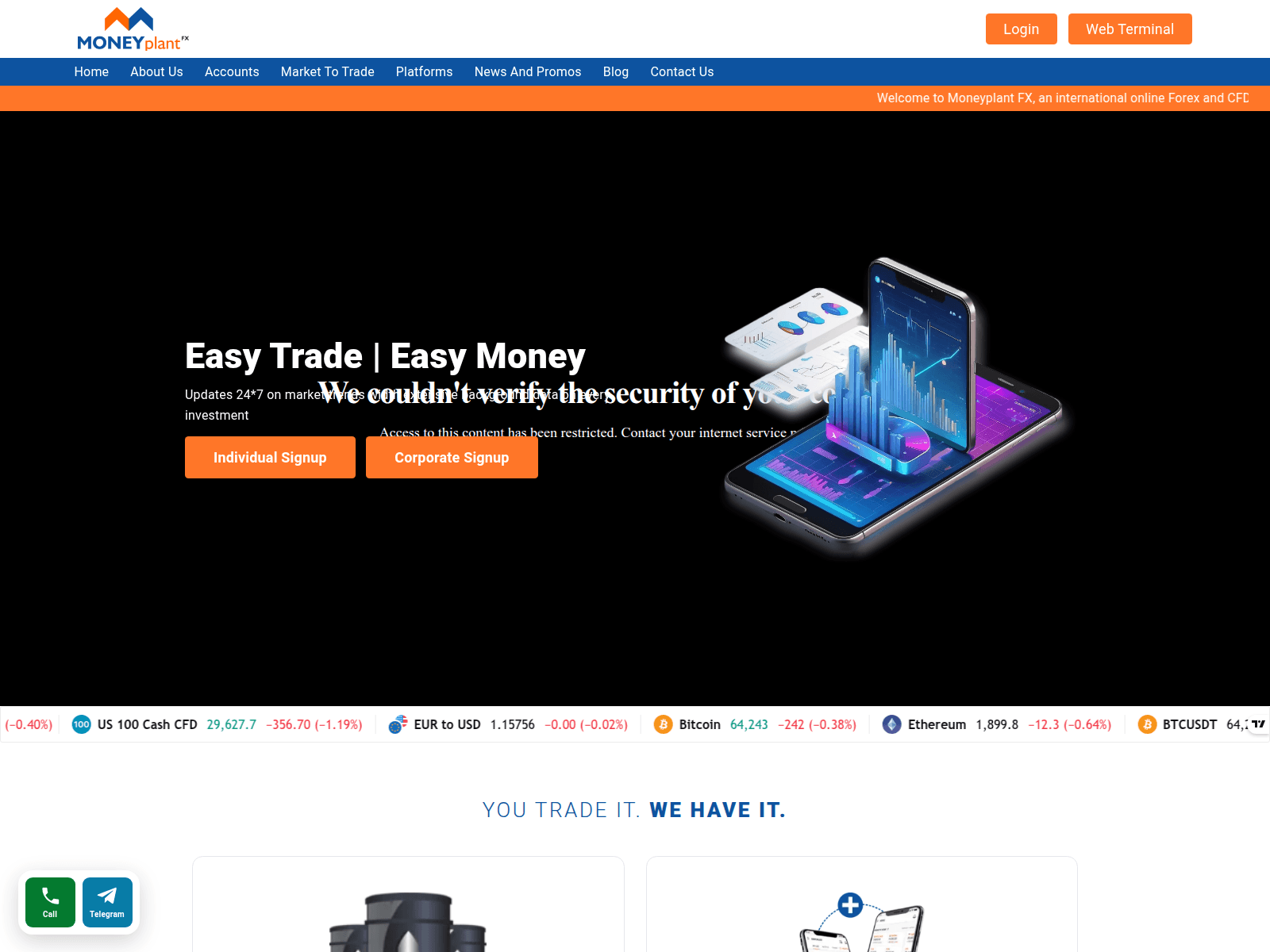 Screenshot of moneyplantfx.com