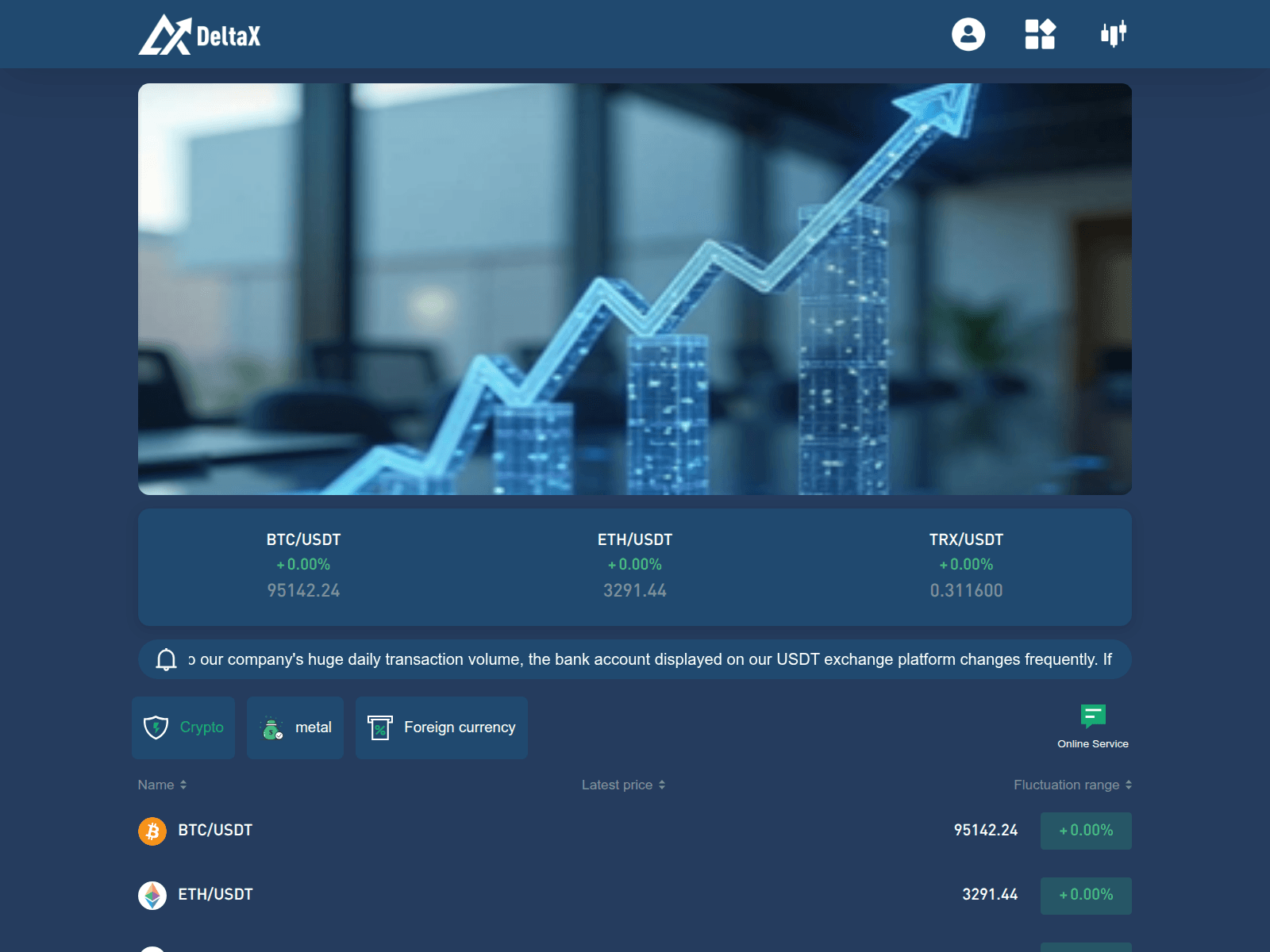 Screenshot of getdeltax.com
