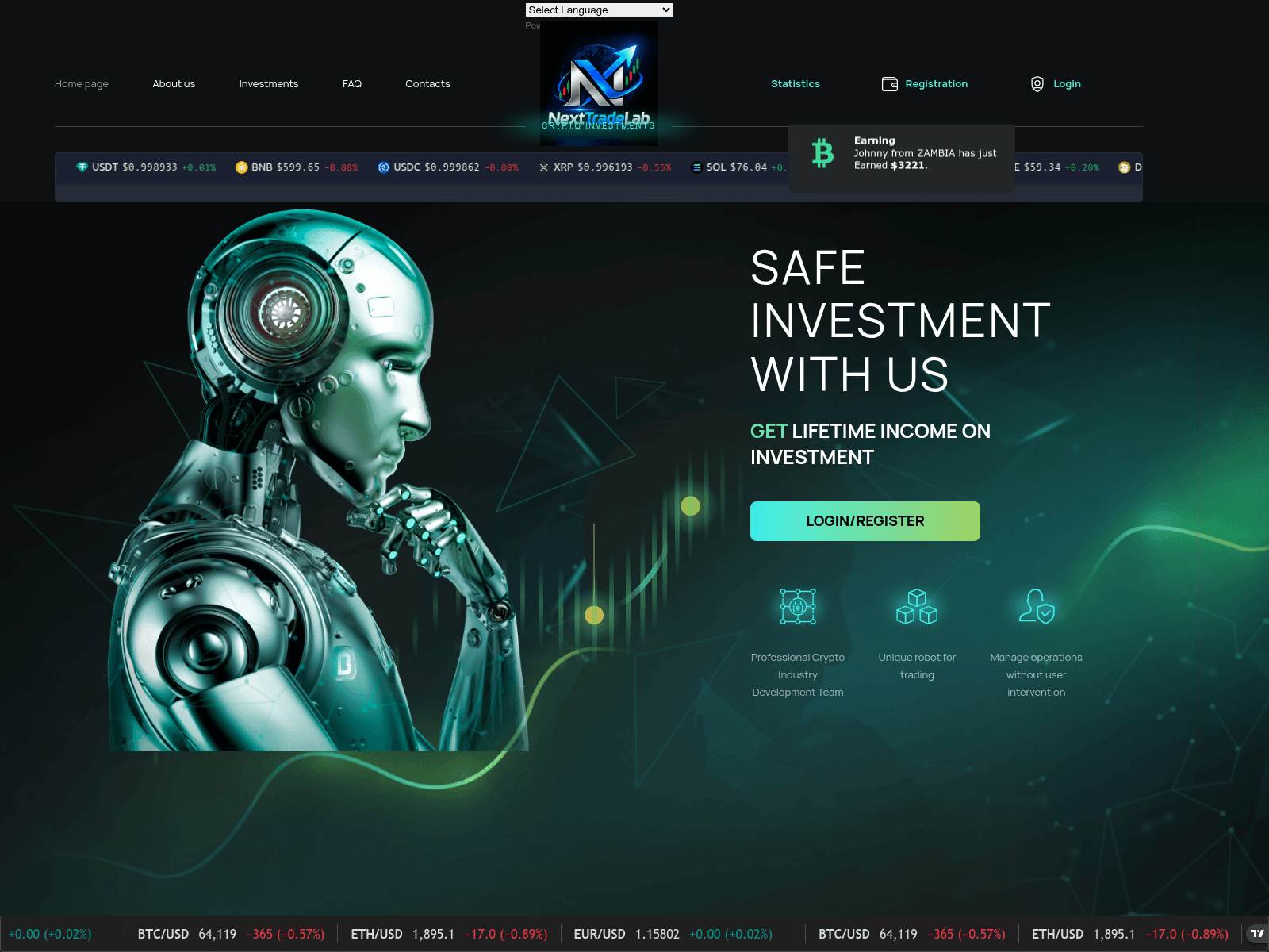 Screenshot of nexttradelab.com