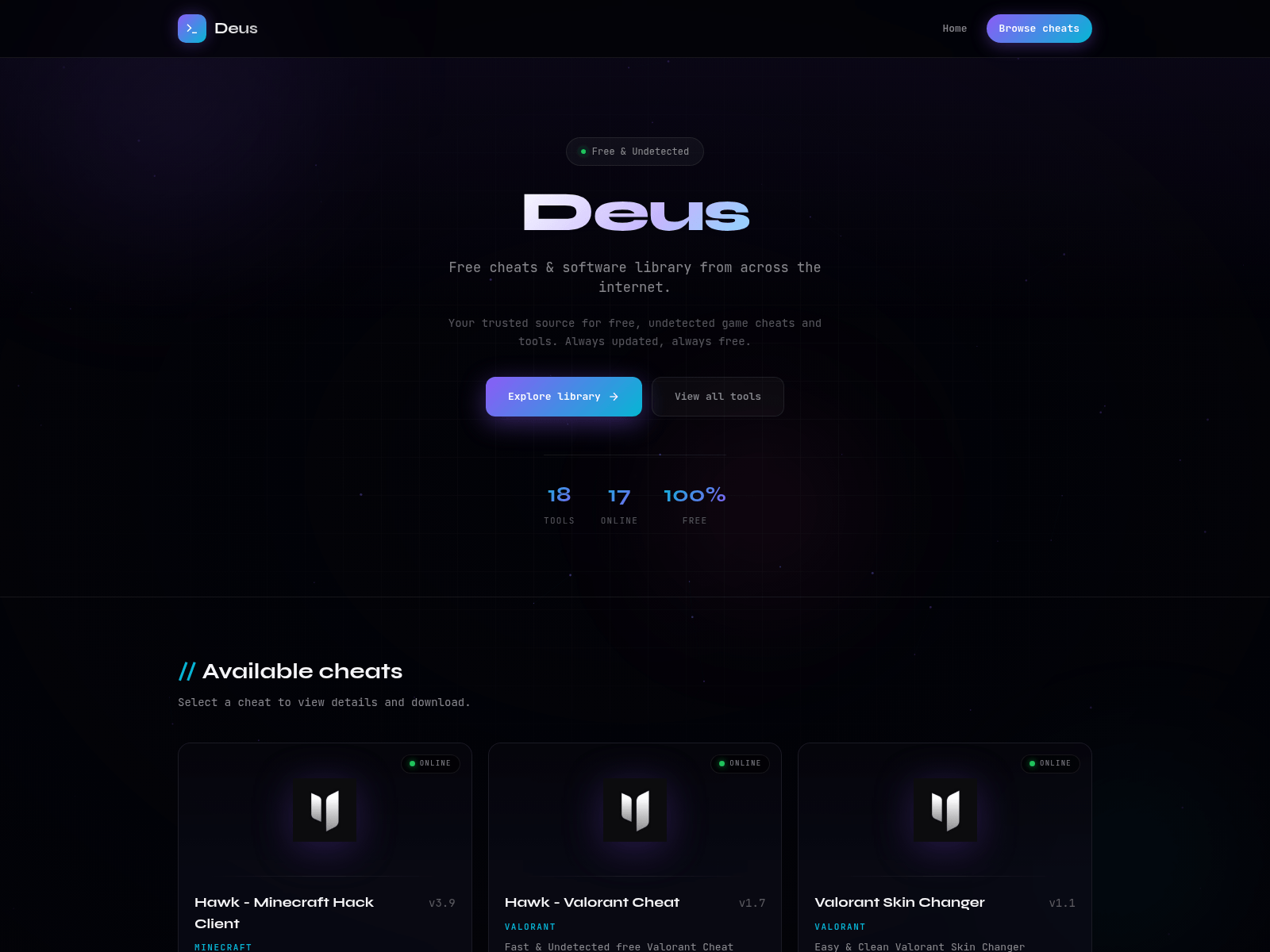 Screenshot of deushack.pro