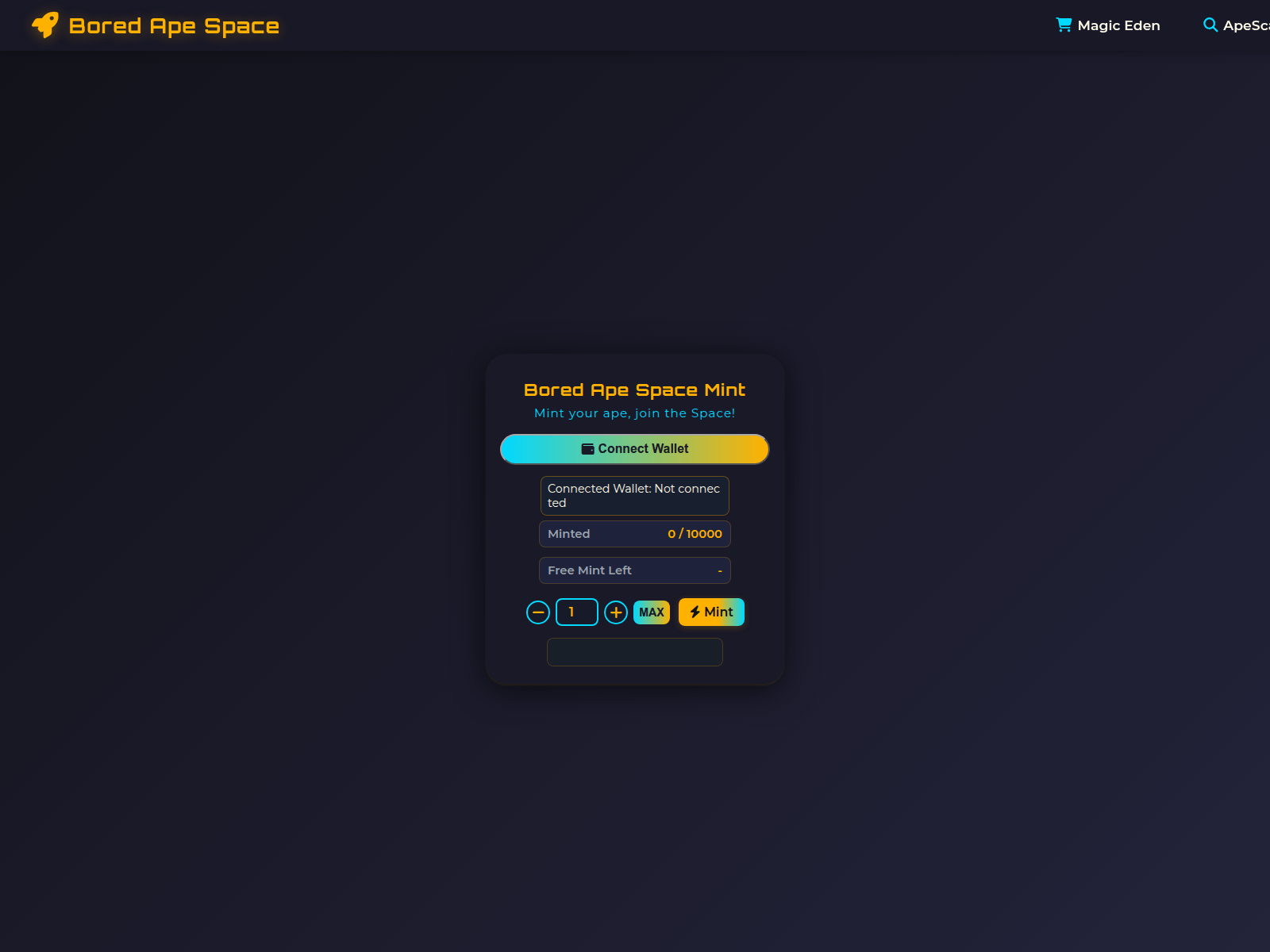 Screenshot of boredapespace.pages.dev