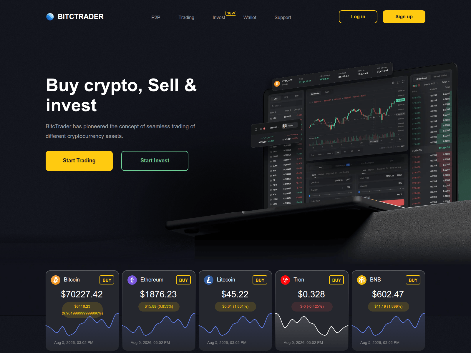 Screenshot of btcitrader.com