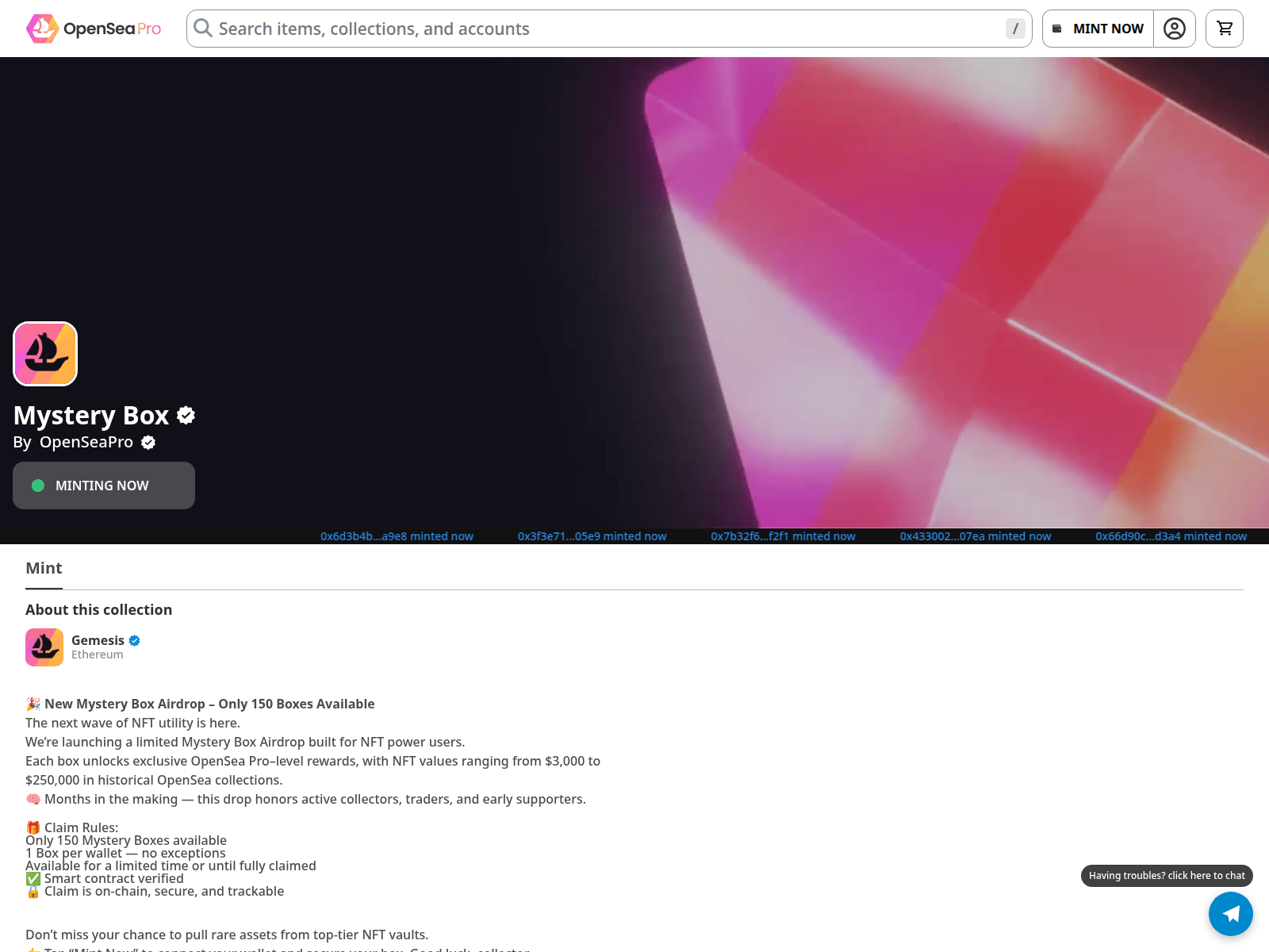Screenshot of proj002mintinglive.netlify.app