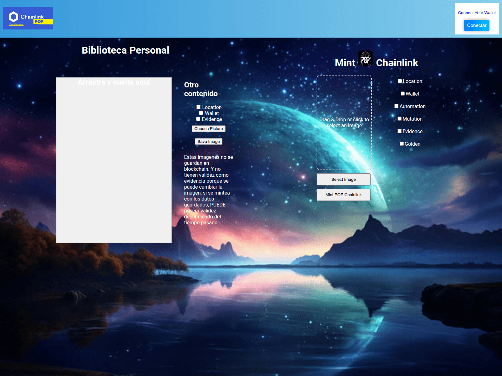 Screenshot of popchainlink.netlify.app