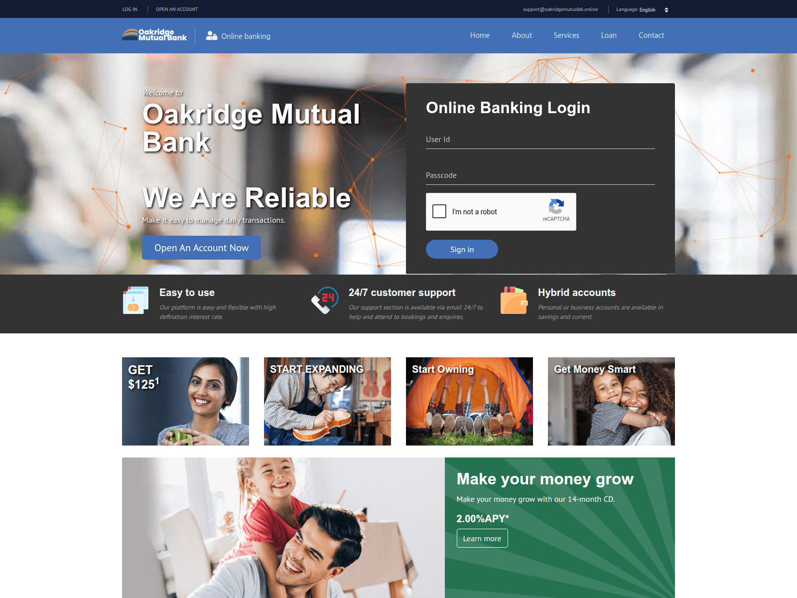 Screenshot of oakridgemutualbk.online
