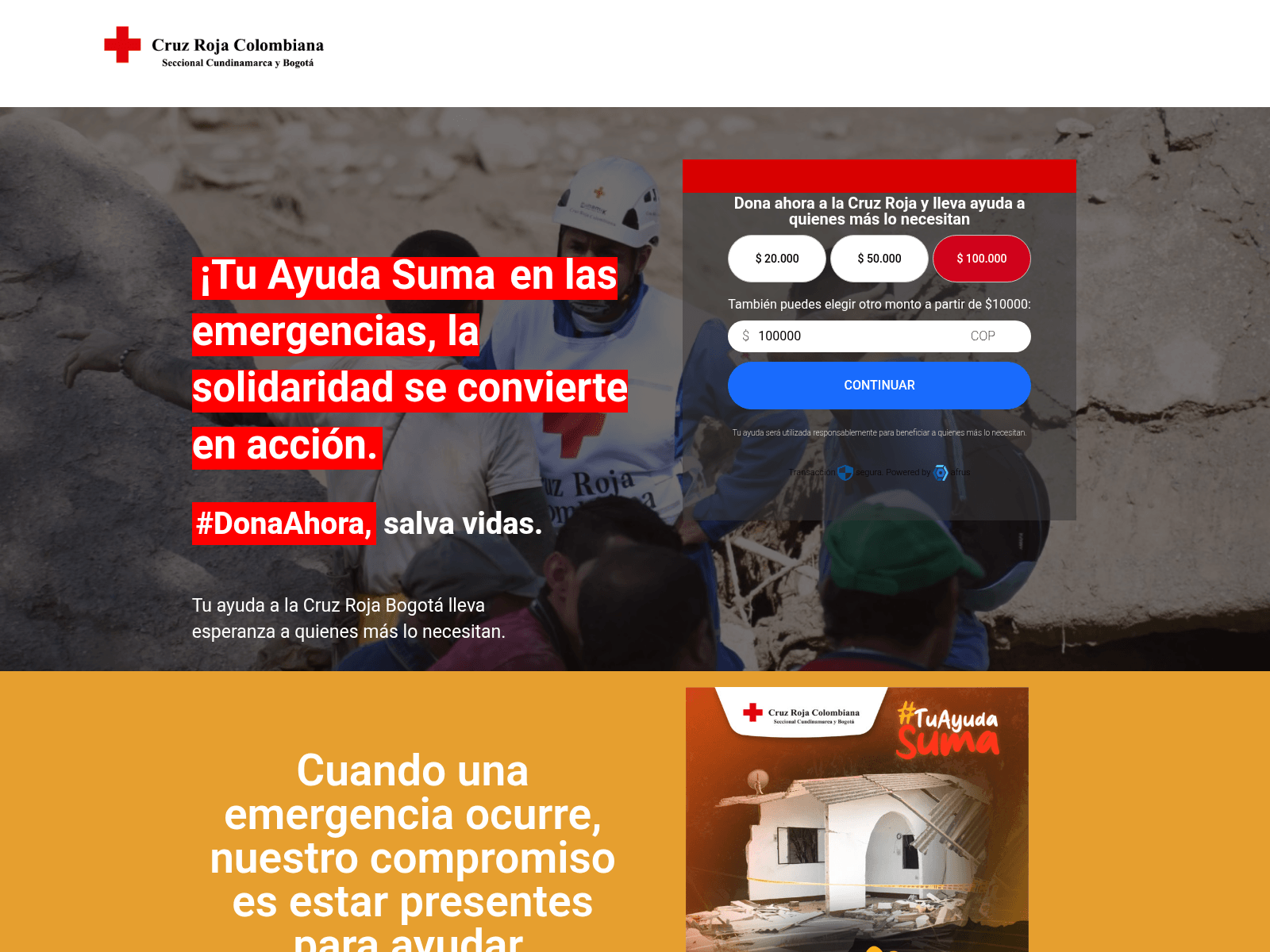 Screenshot of bogotacruzroja.com