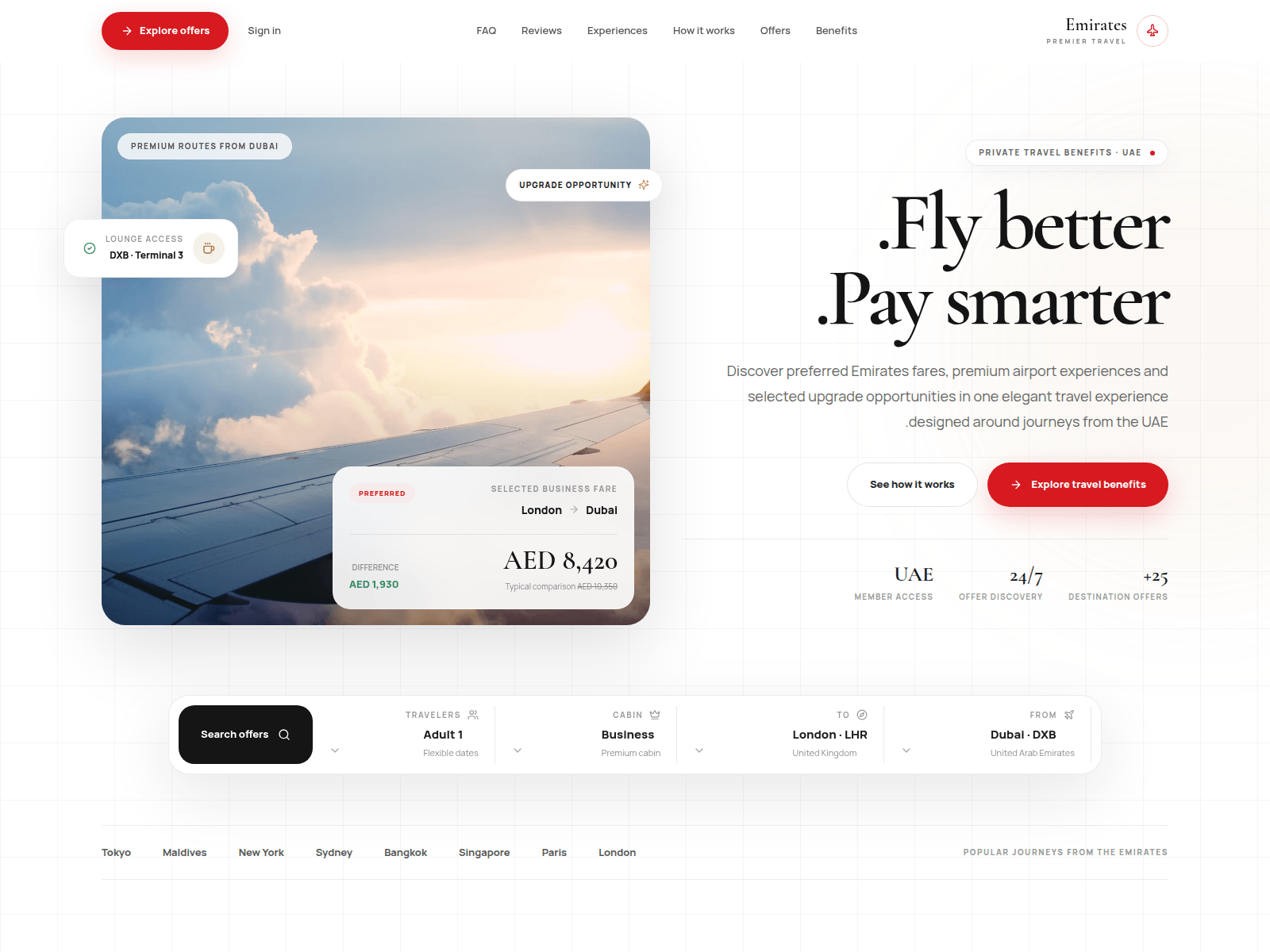 Screenshot of emirateairbenefits.com