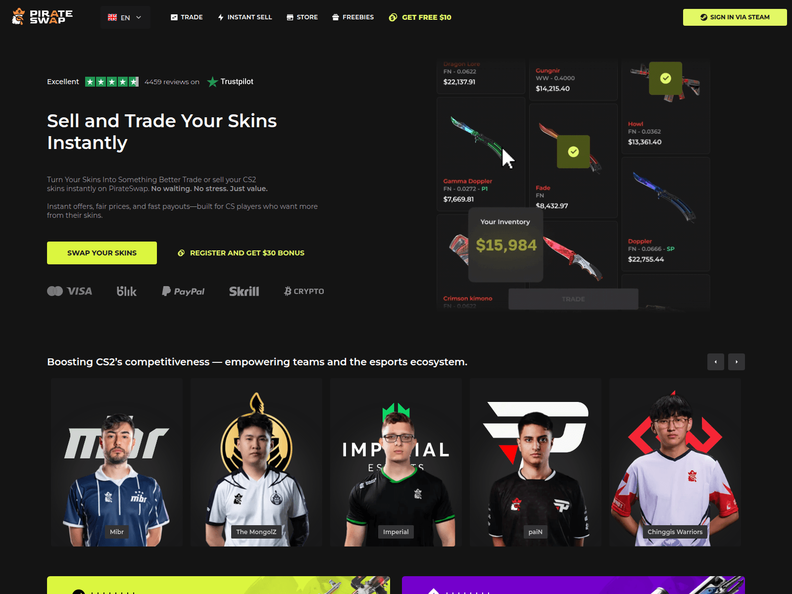 Screenshot of pireteswap.com