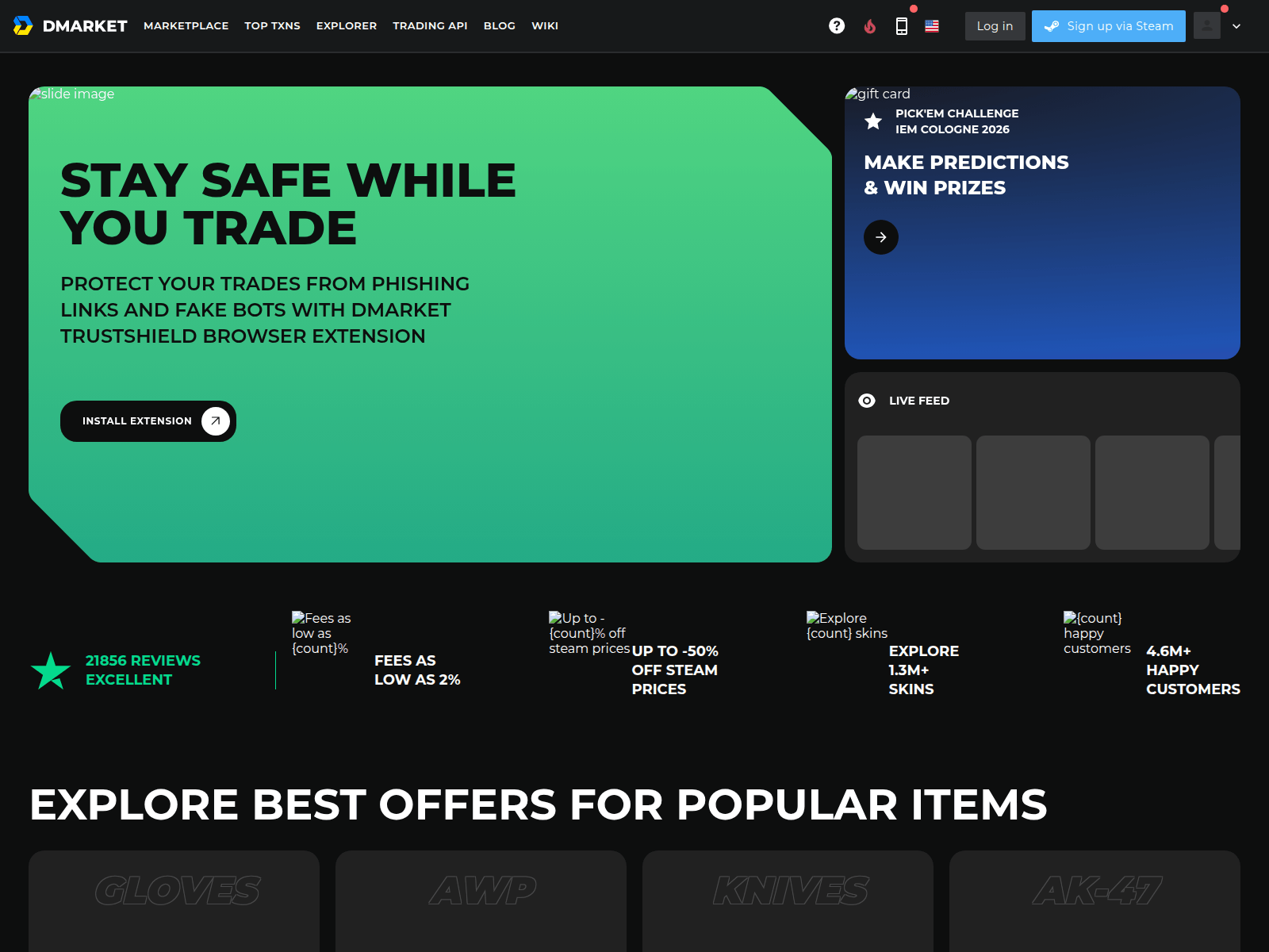 Screenshot of dmarkets.net