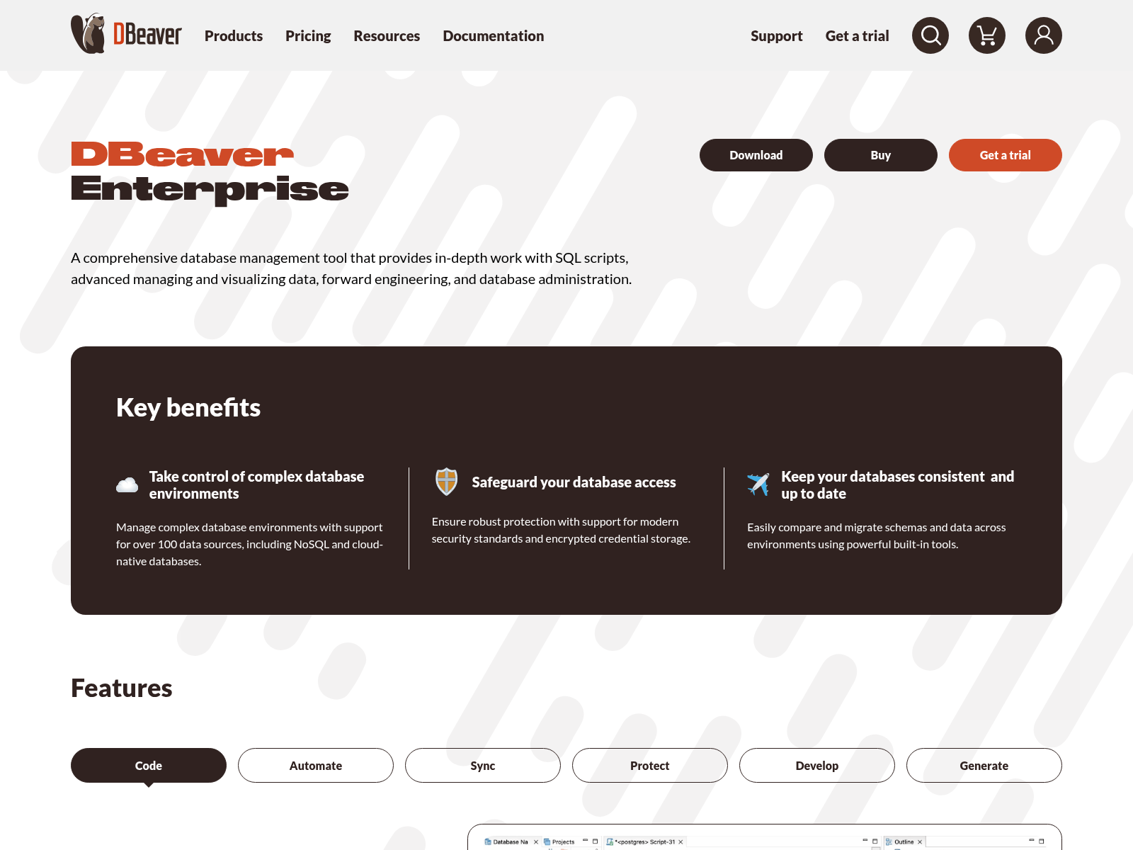Screenshot of dbeavertools.com