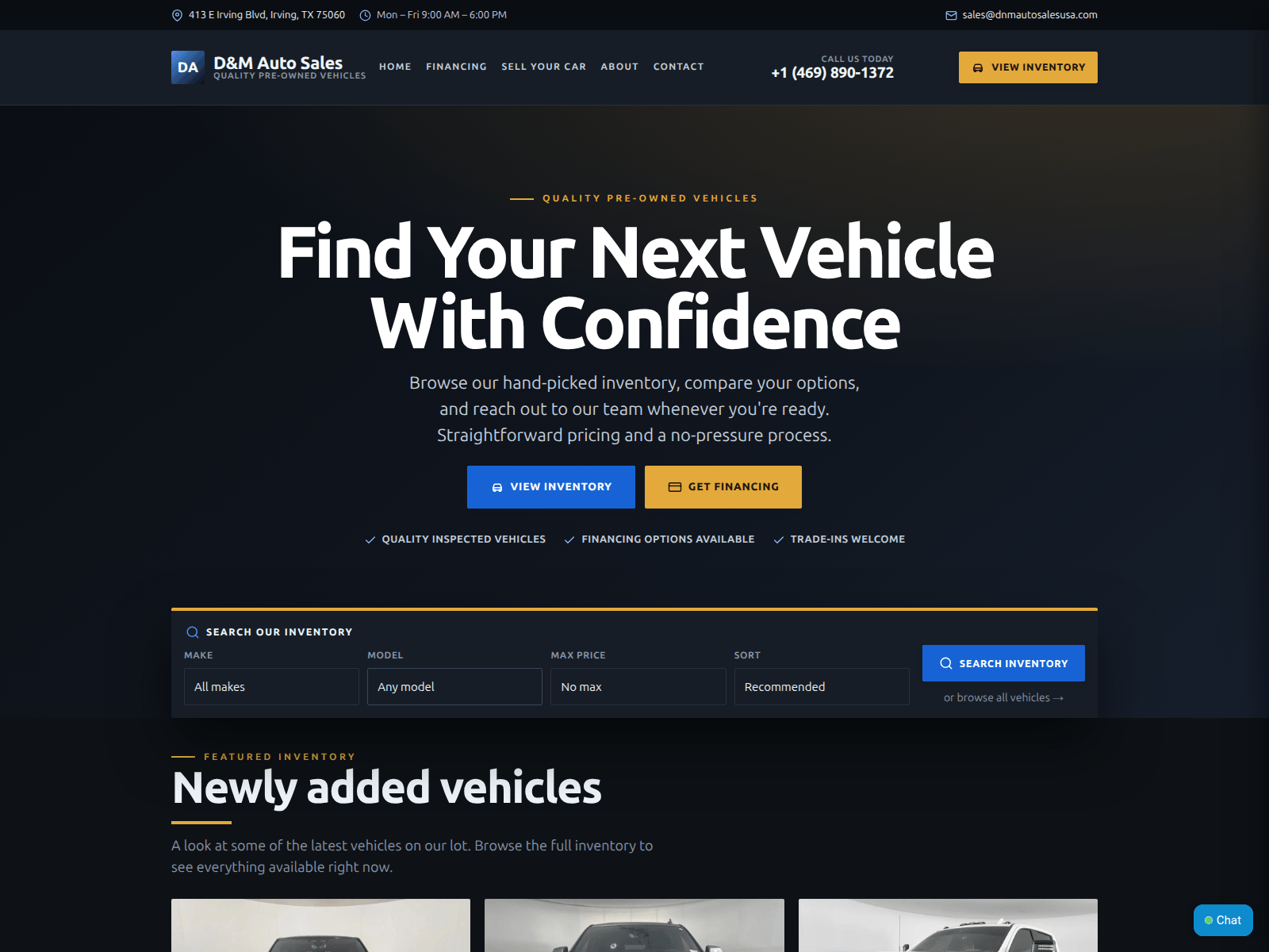 Screenshot of dnmautosalesus.com