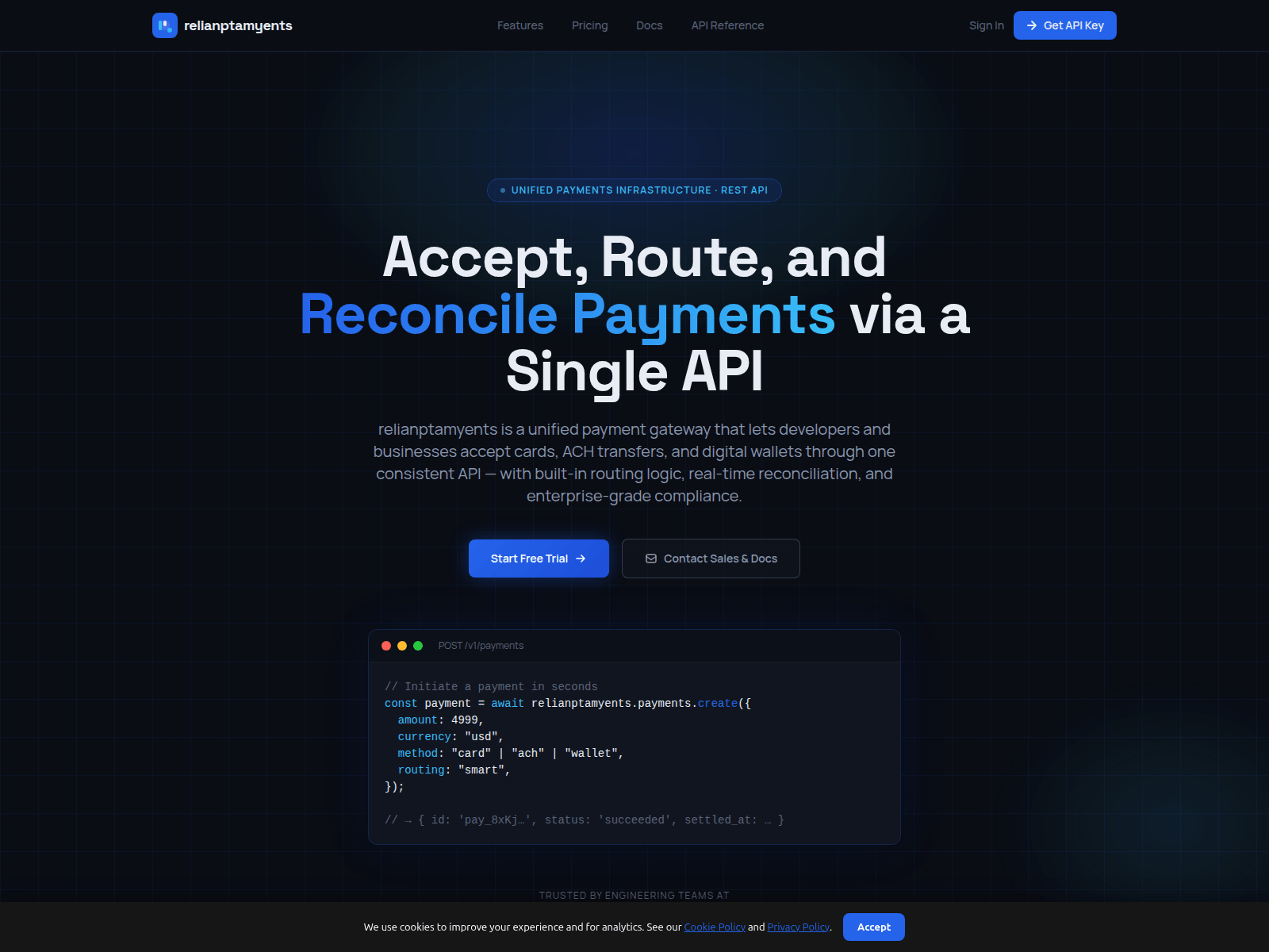 Screenshot of relianptamyents.com