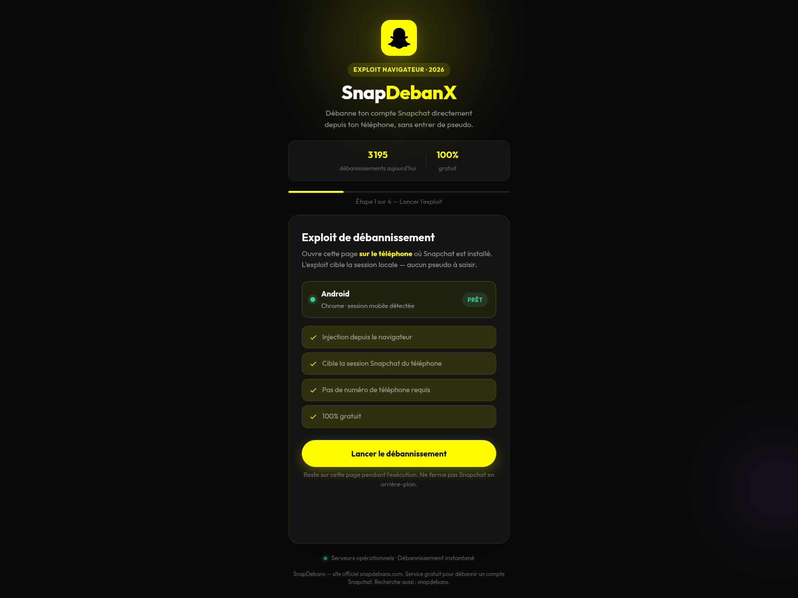 Screenshot of snapdebanx.com