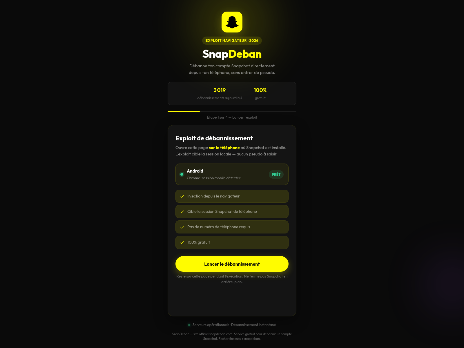 Screenshot of snapdeban.com