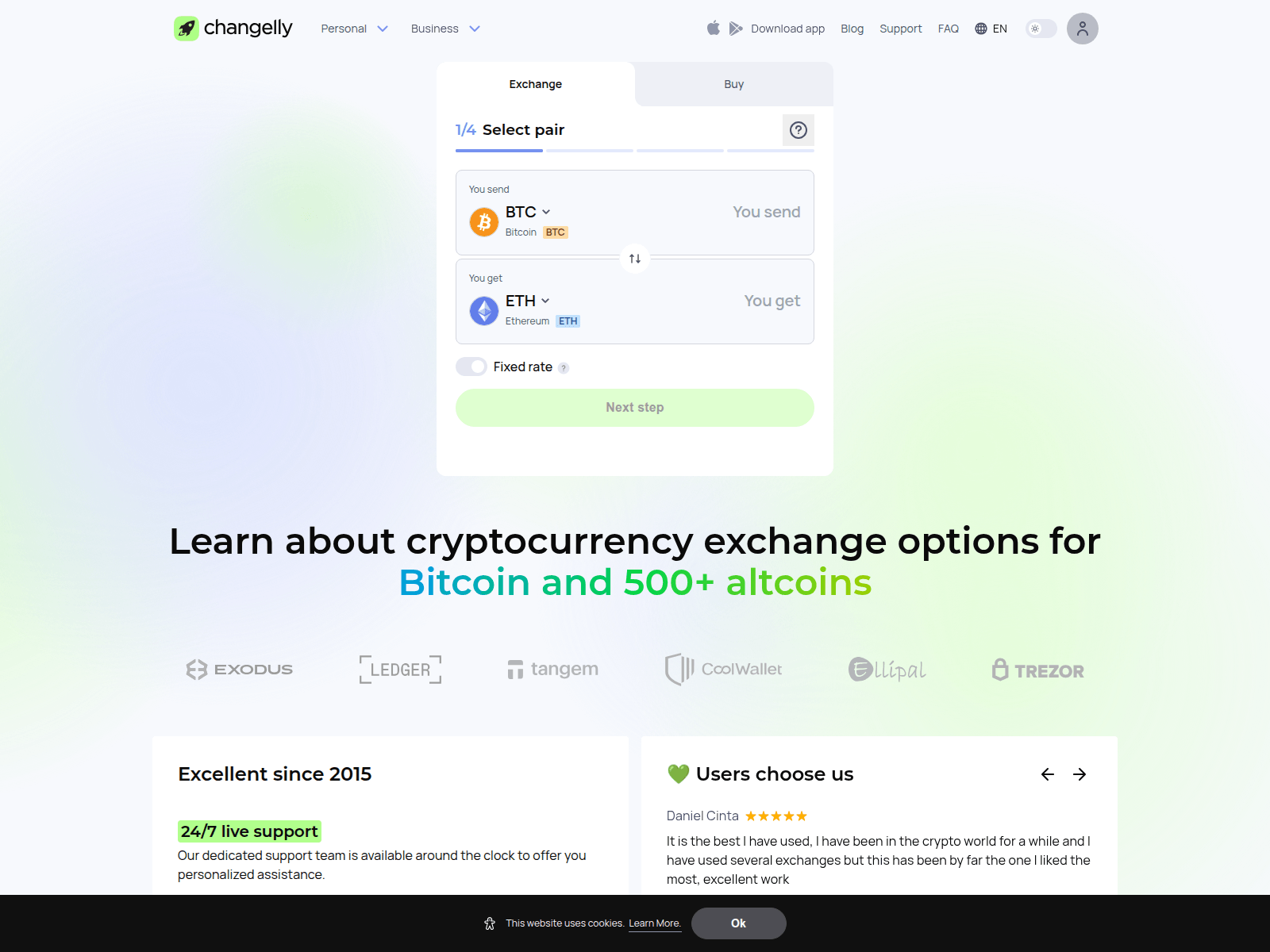 Screenshot of cnangelly.com