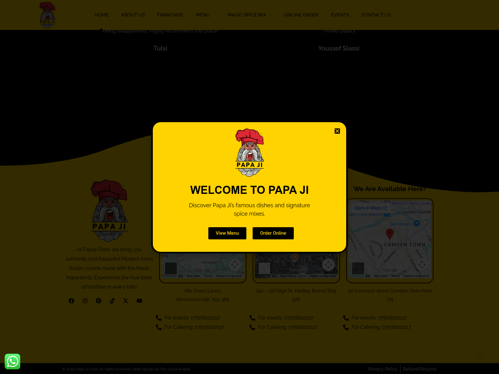 Screenshot of papajifood.live