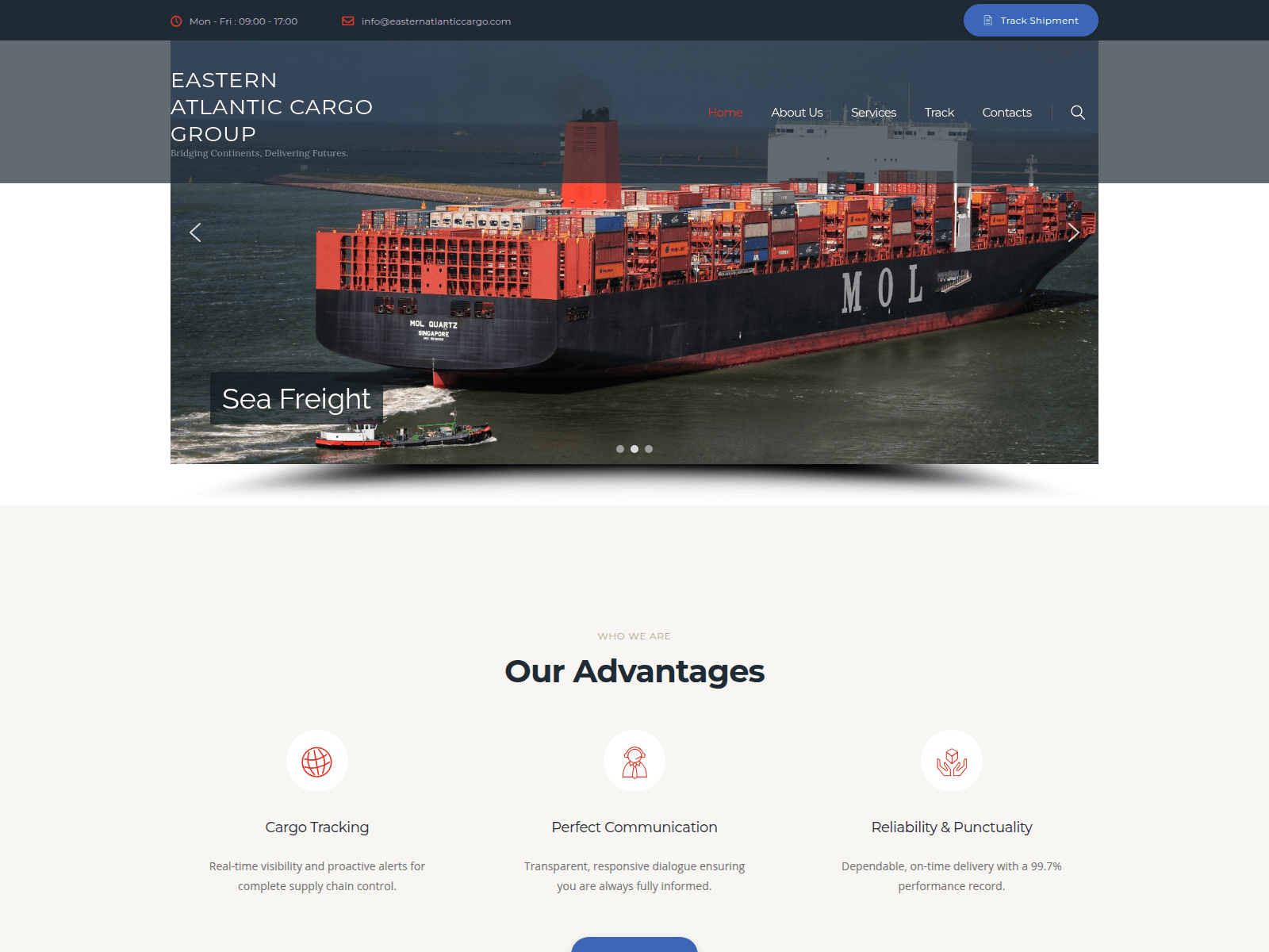 Screenshot of easternatlanticcargo.com