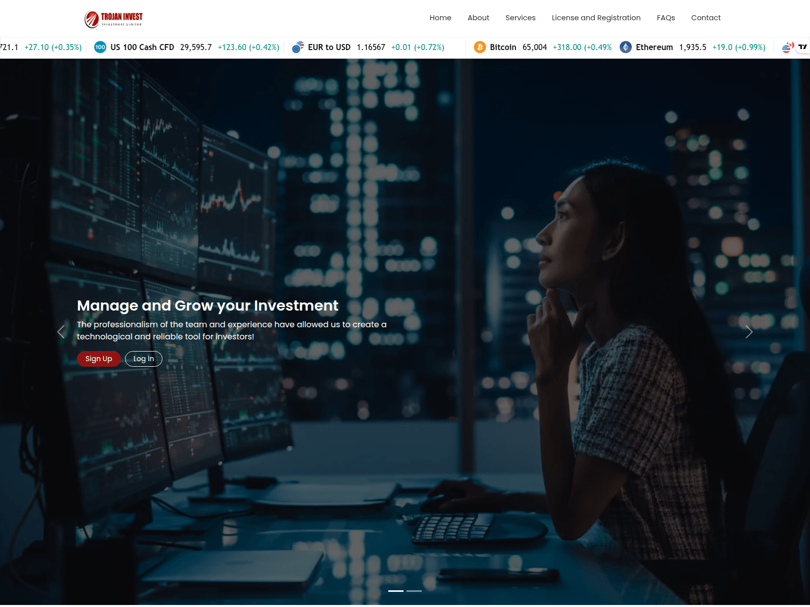 Screenshot of trojaninvest.com