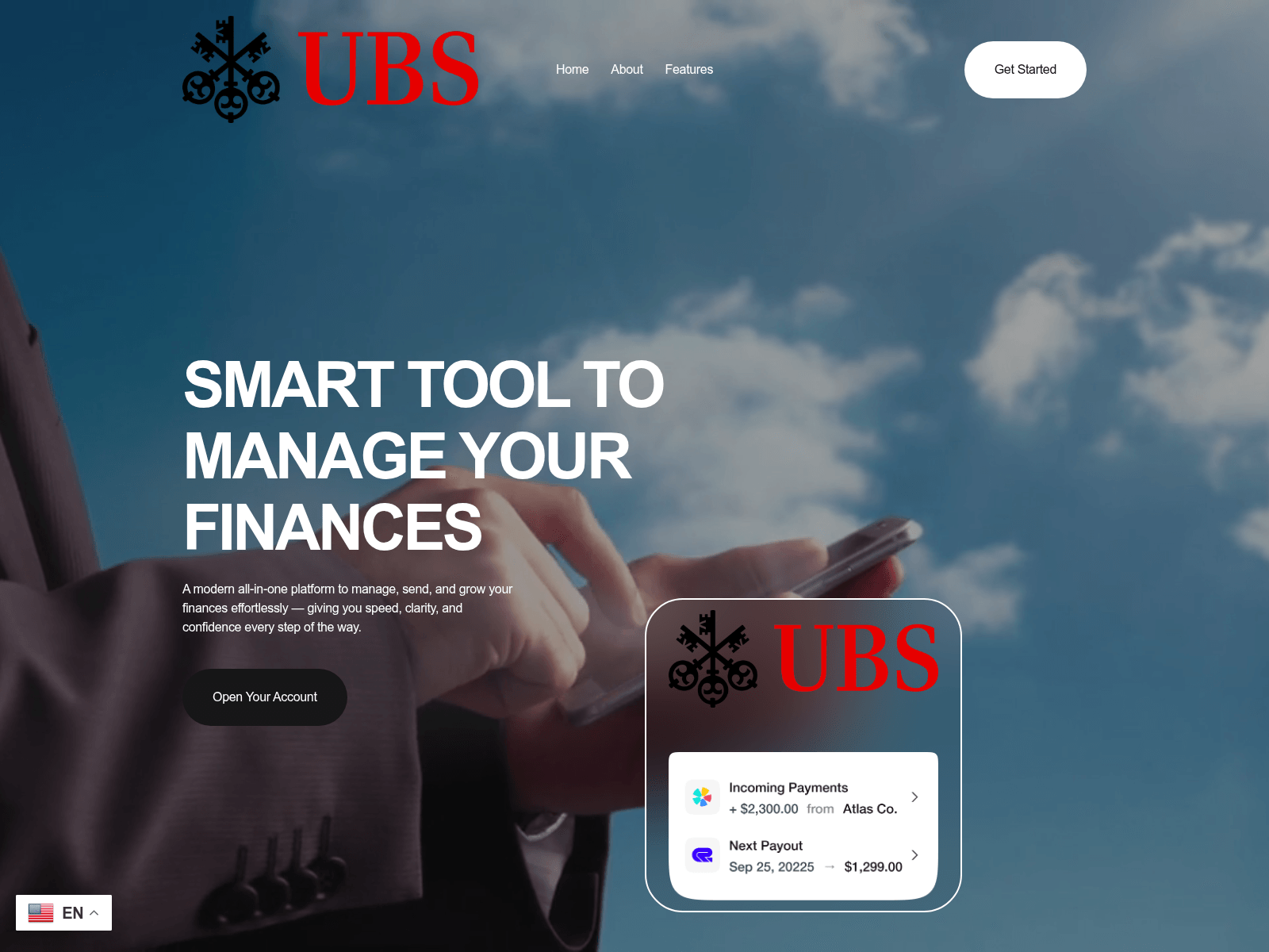Screenshot of ubstransactions.com
