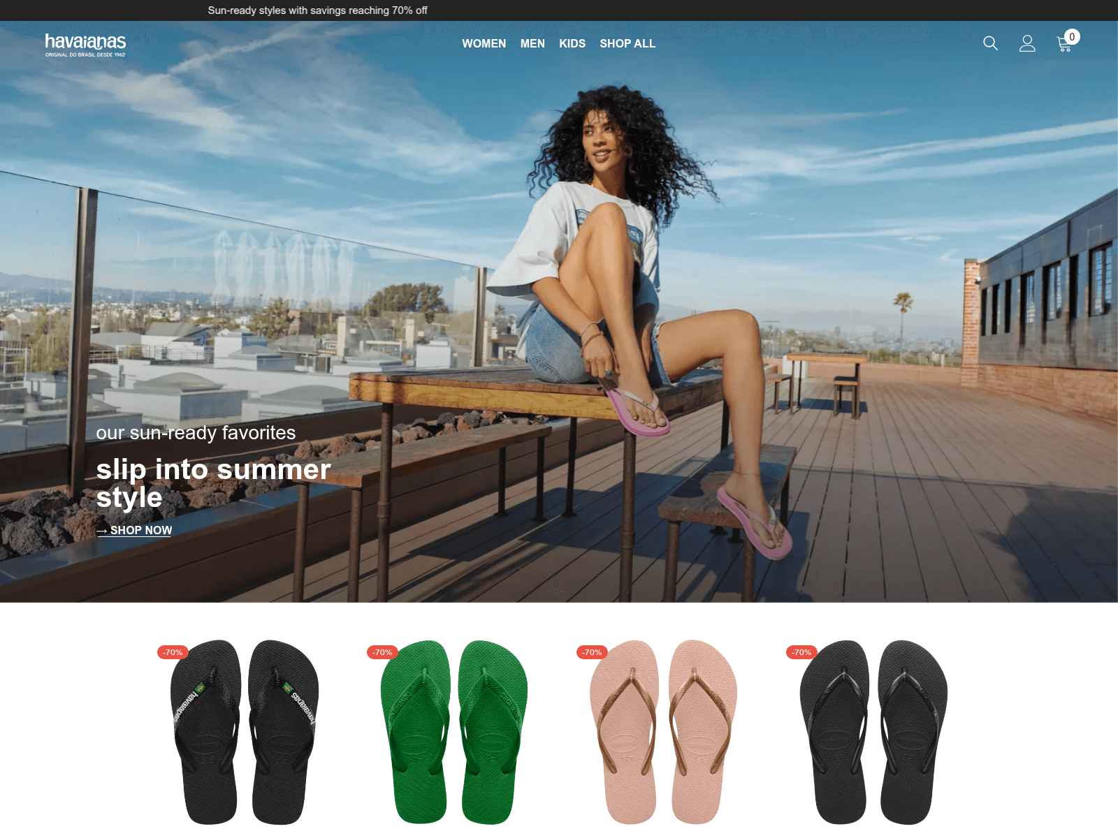 Screenshot of havaianastopsale.com