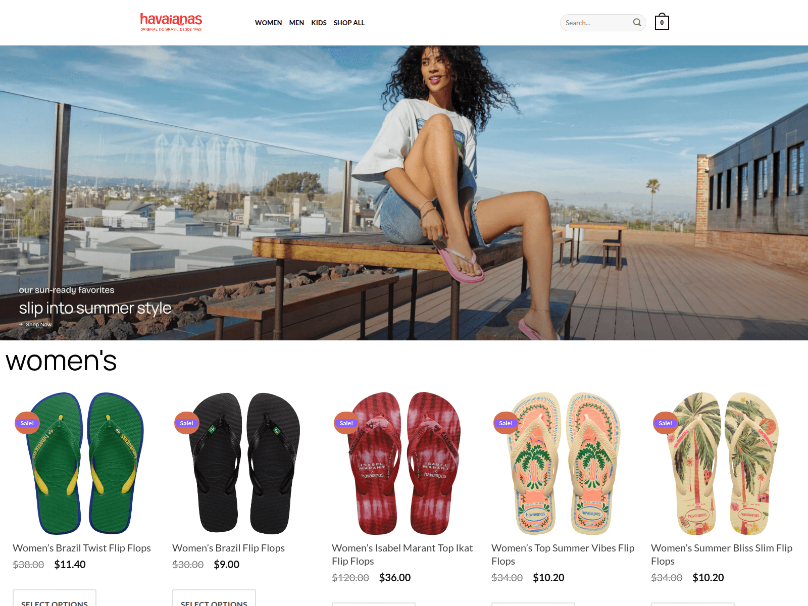Screenshot of havaianasand.shop