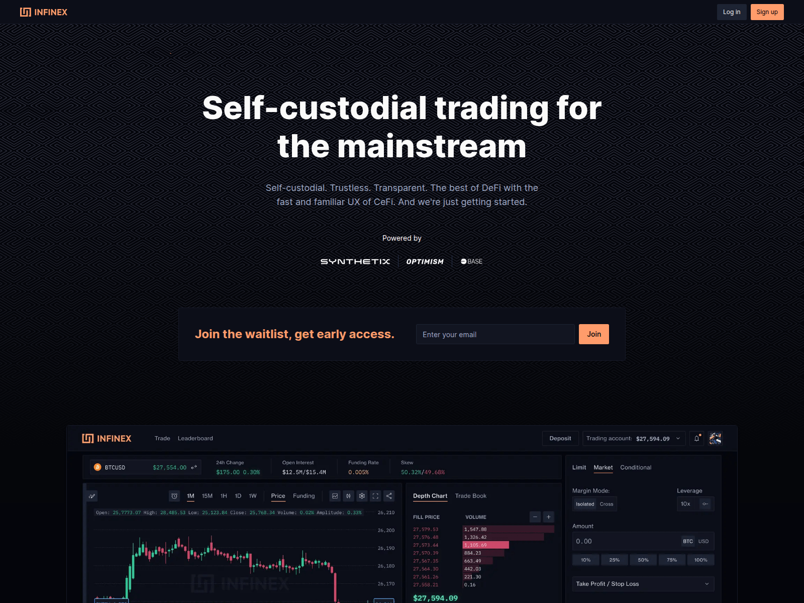 Screenshot von infinex-landing-page-v2.vercel.app