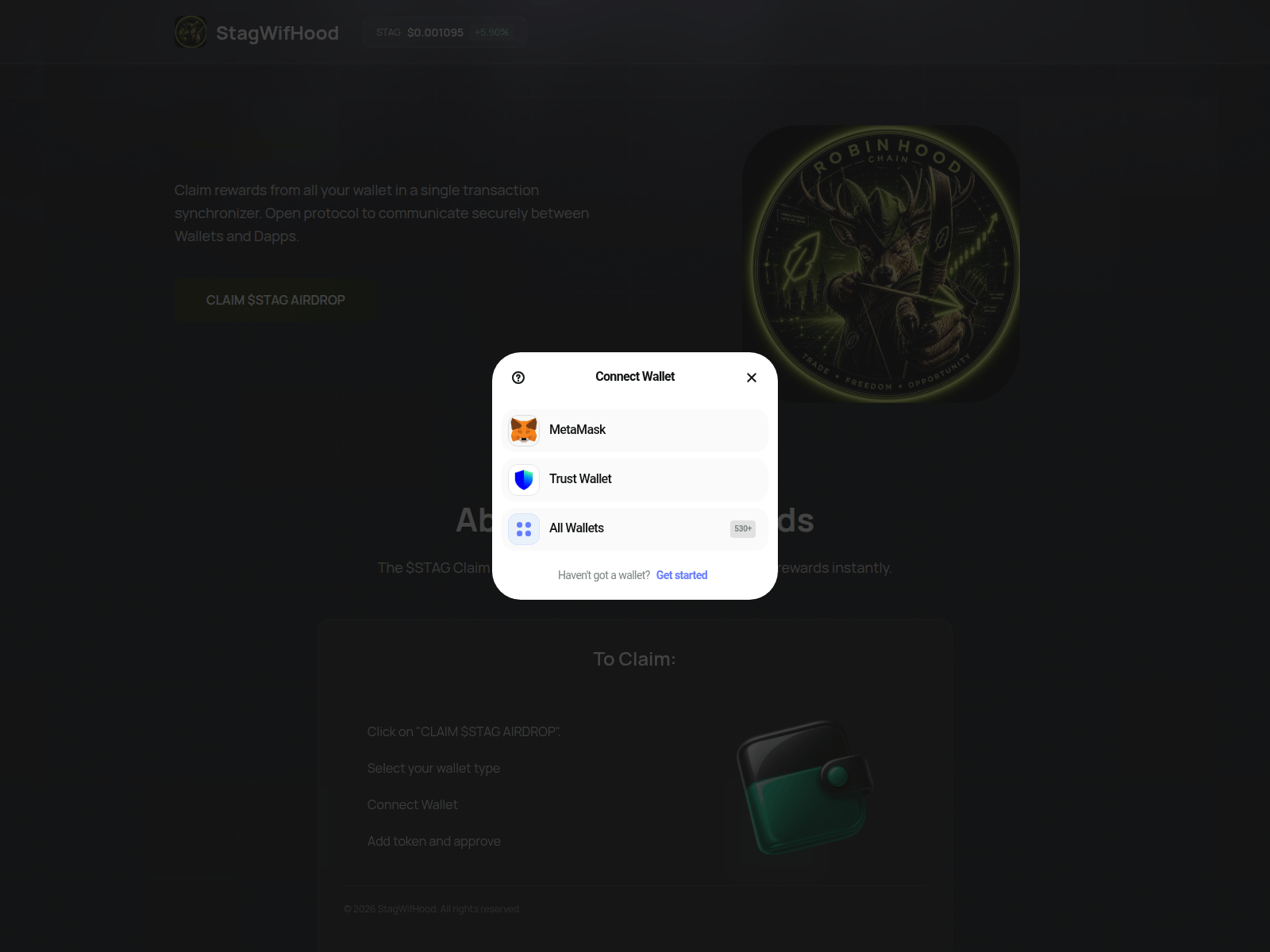 Screenshot of stagwifhood.claimdexterminals.cc