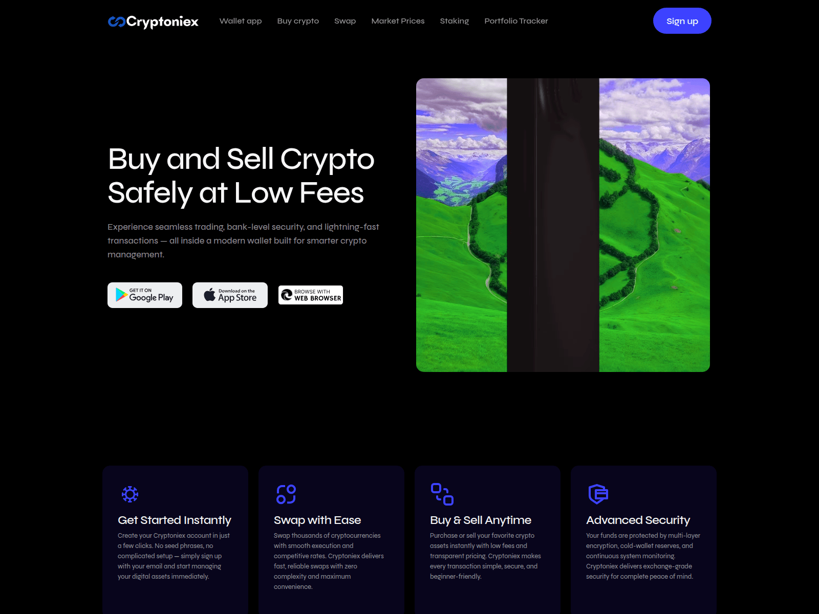 Screenshot of cryptoniex.net