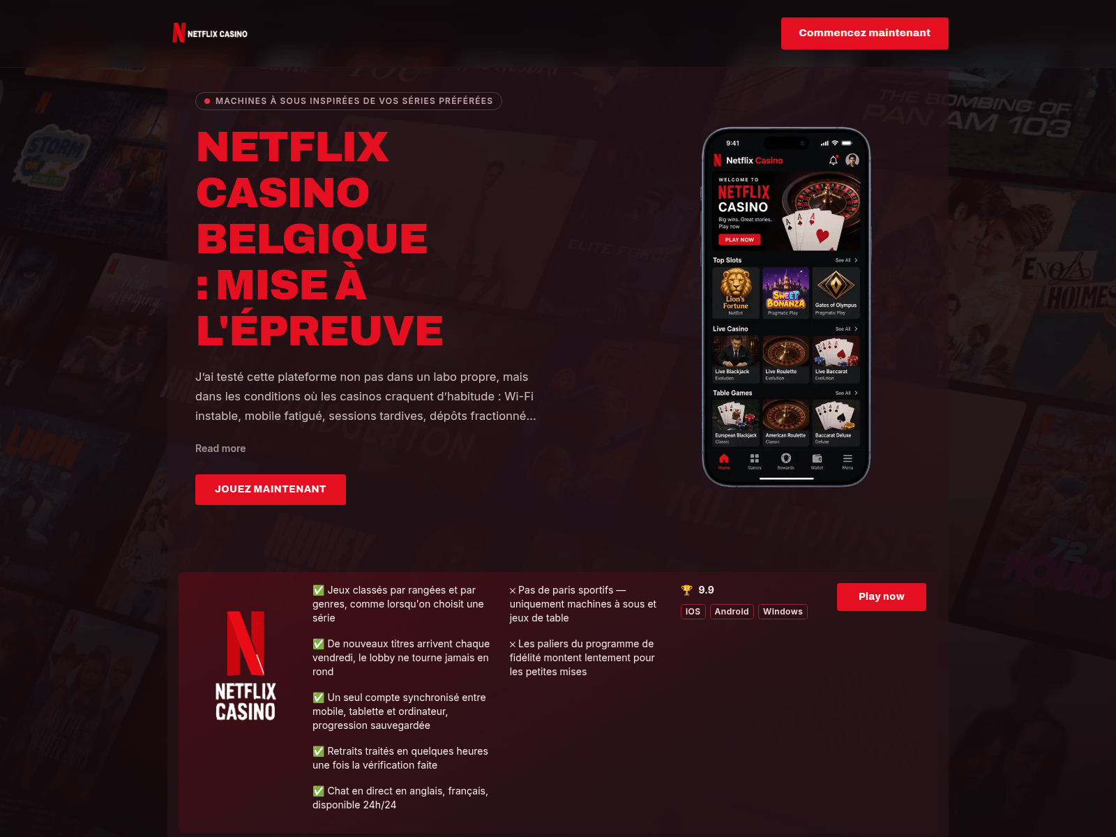 Screenshot of netflixcasinobelgique.com
