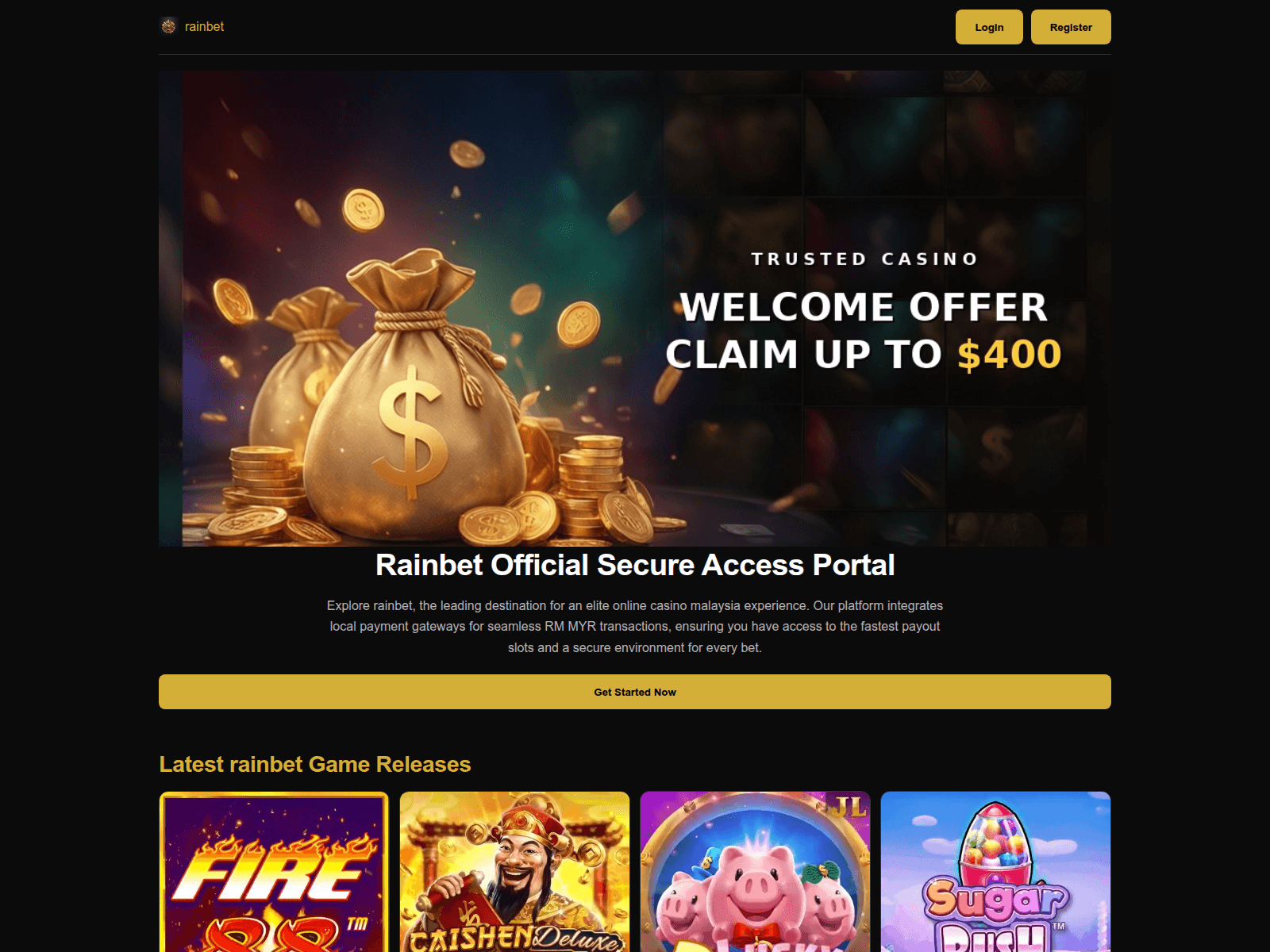 Screenshot of bigrainbet.com