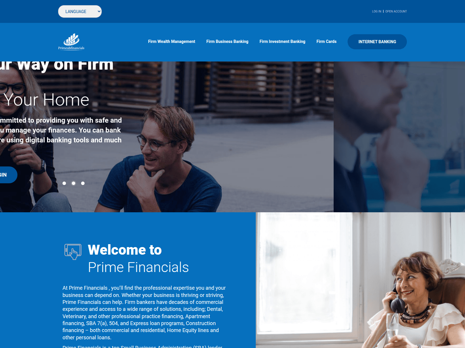 Screenshot of primeubfinancials.com