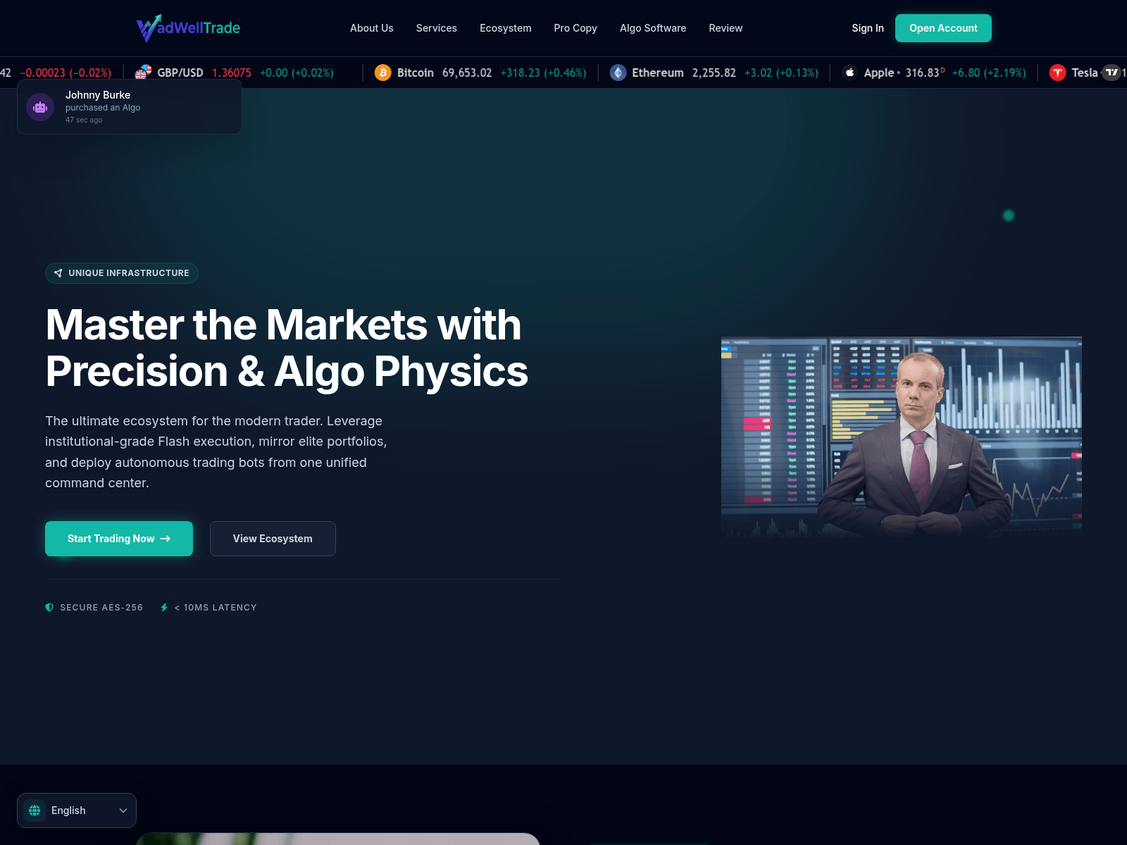 Screenshot of vadwelltrade.com