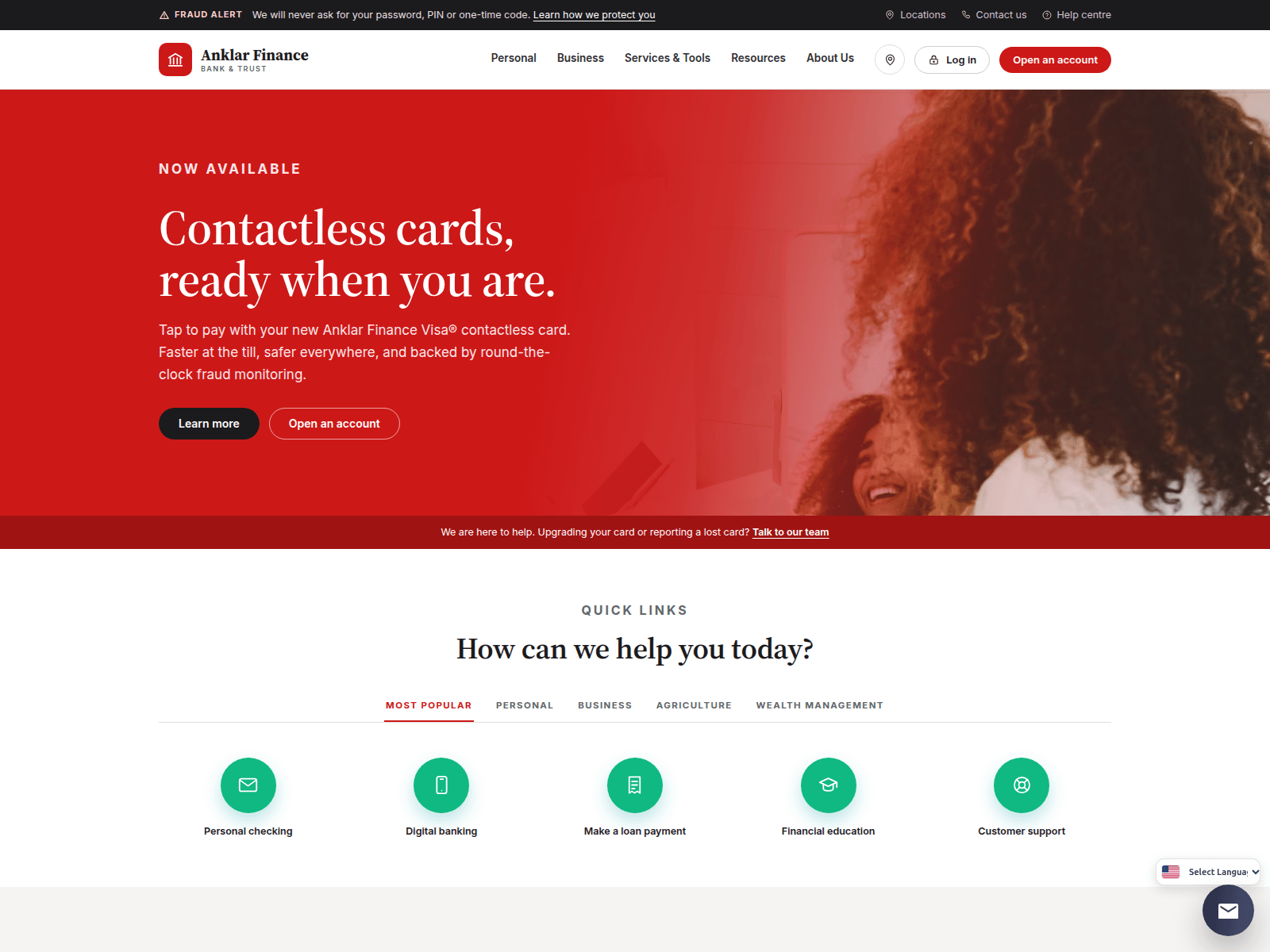 Screenshot of anklarfinanbnk.com