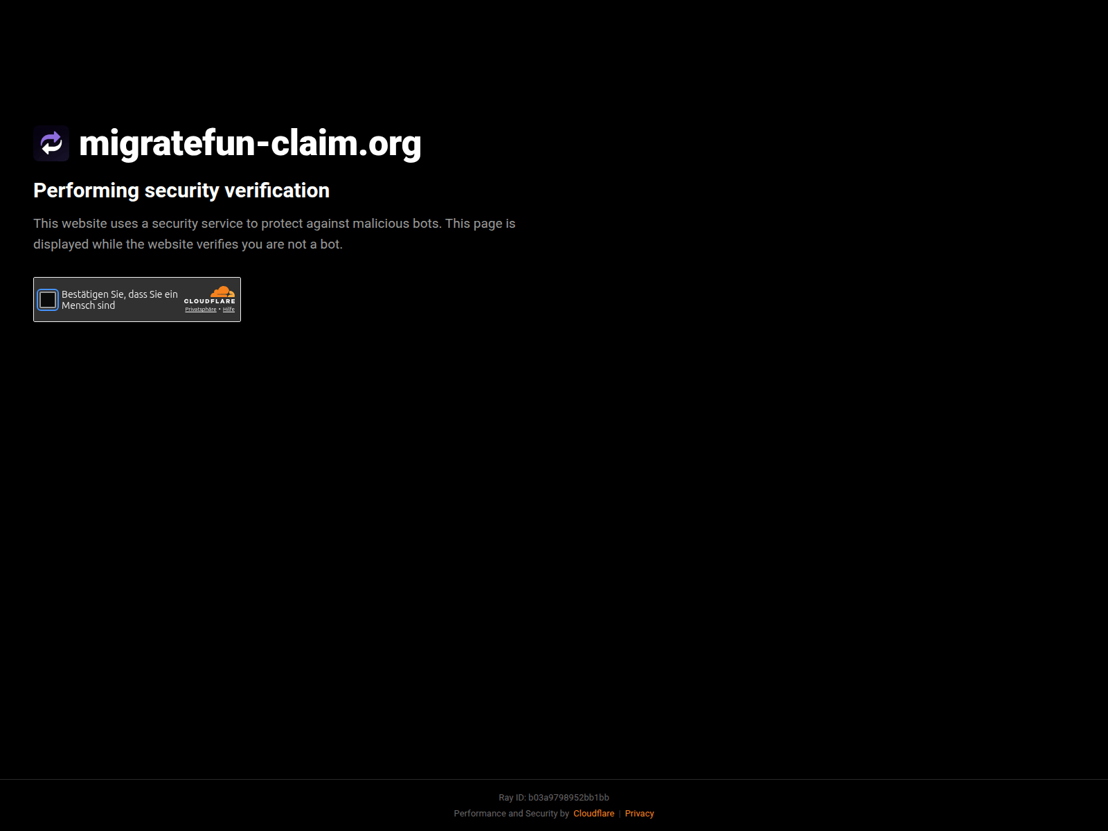 Screenshot of migratefun-claim.org