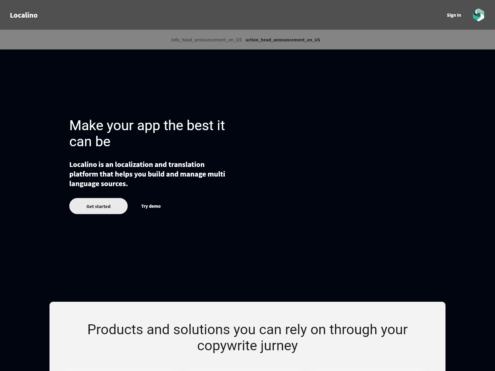 Знімок екрана localino.app