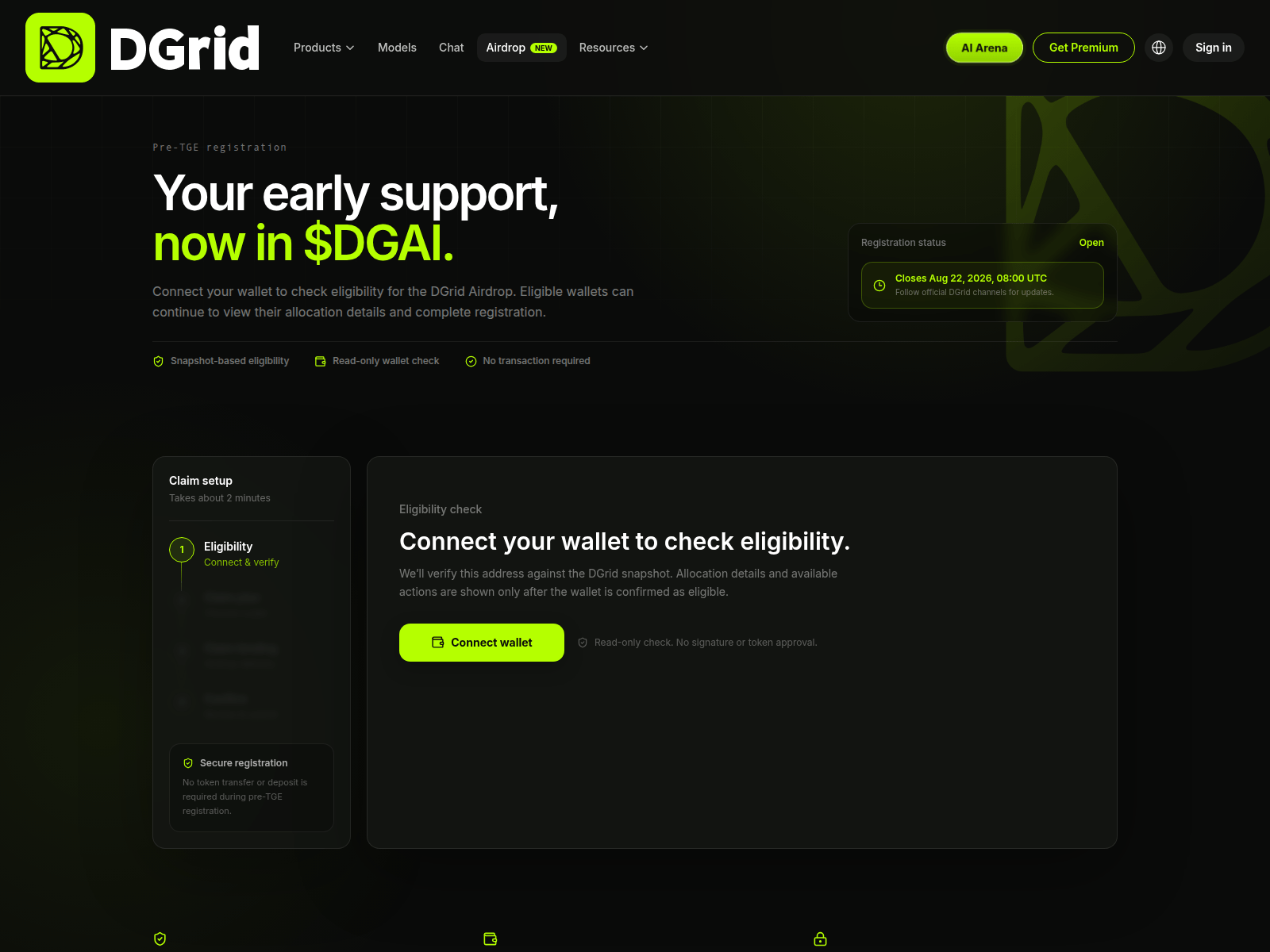 Screenshot of dgrid.live