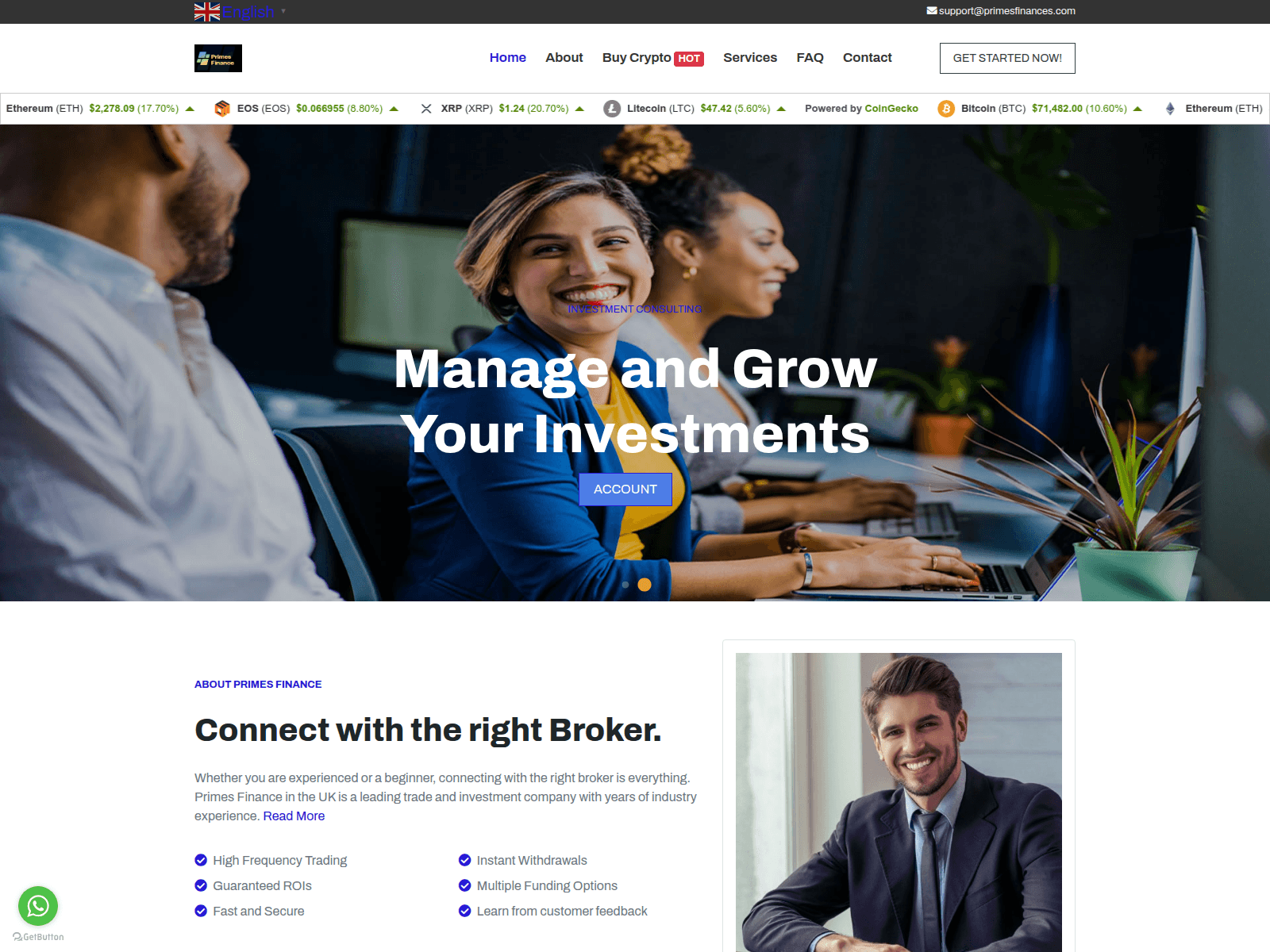 Screenshot of primesfinances.com
