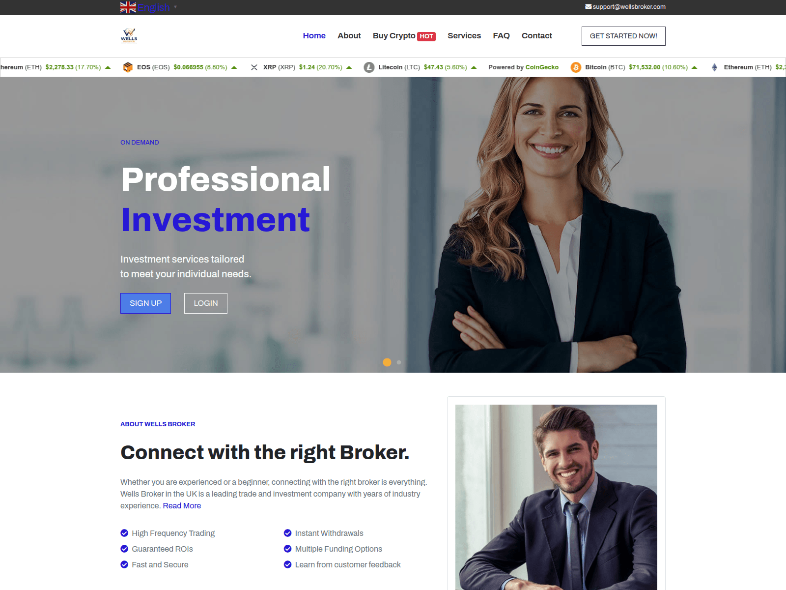 Screenshot of wellsbroker.com