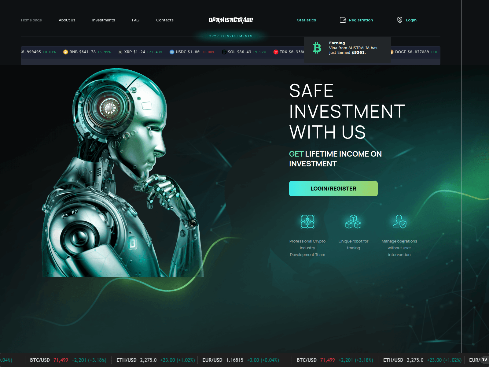 Screenshot of optimuxtrade.com
