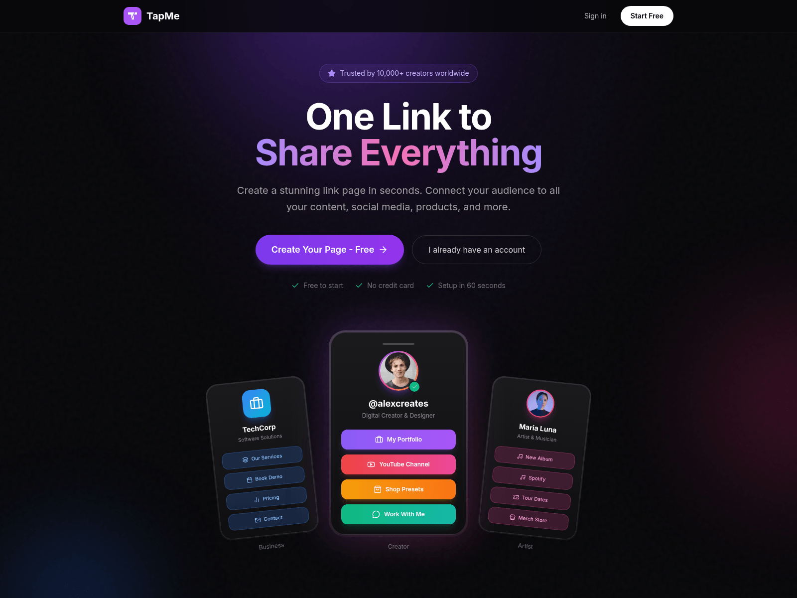 Screenshot of lnktap.cc