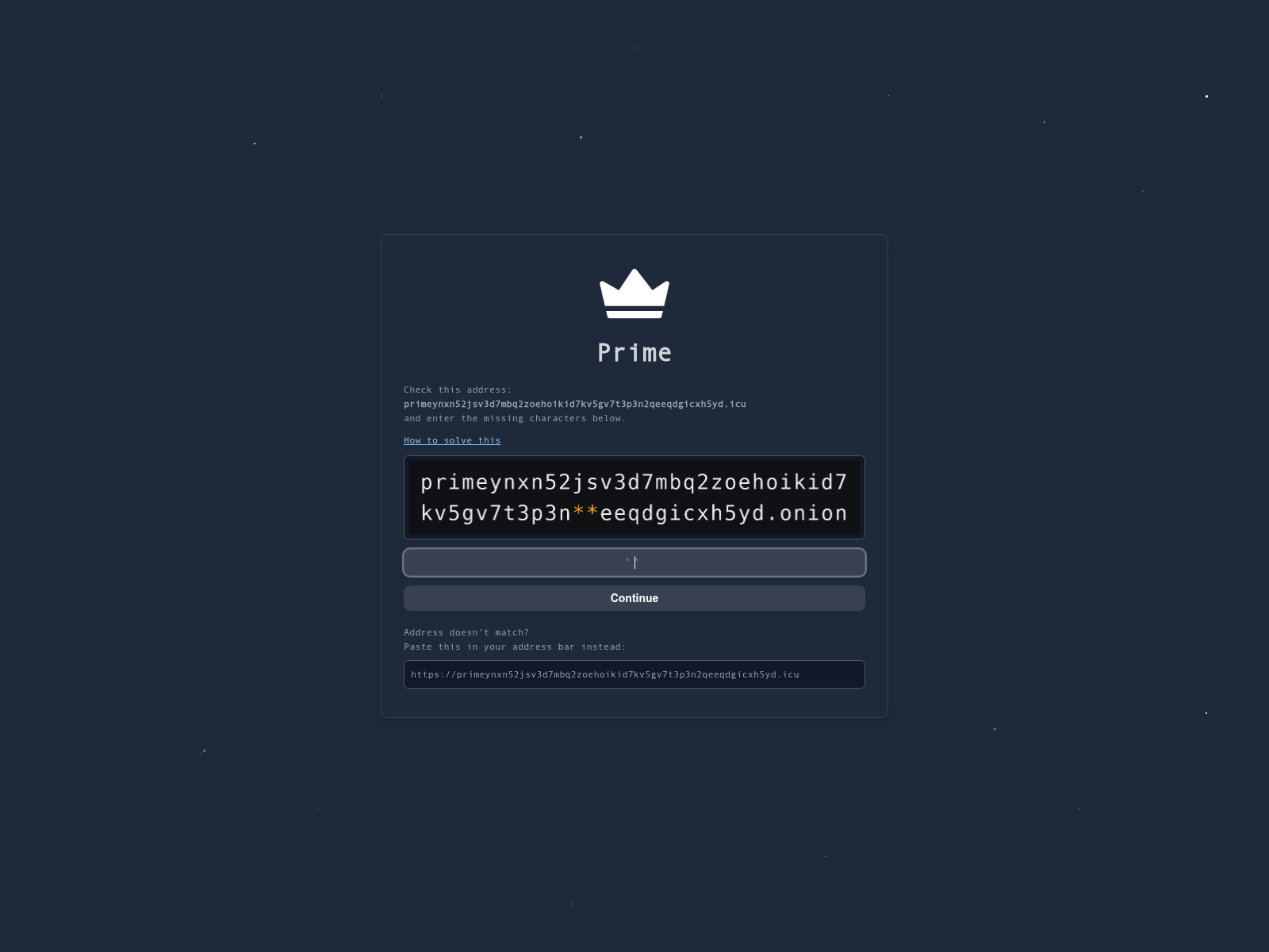 Screenshot of primeynxn52jsv3d7mbq2zoehoikid7kv5gv7t3p3n2qeeqdgicxh5yd.icu