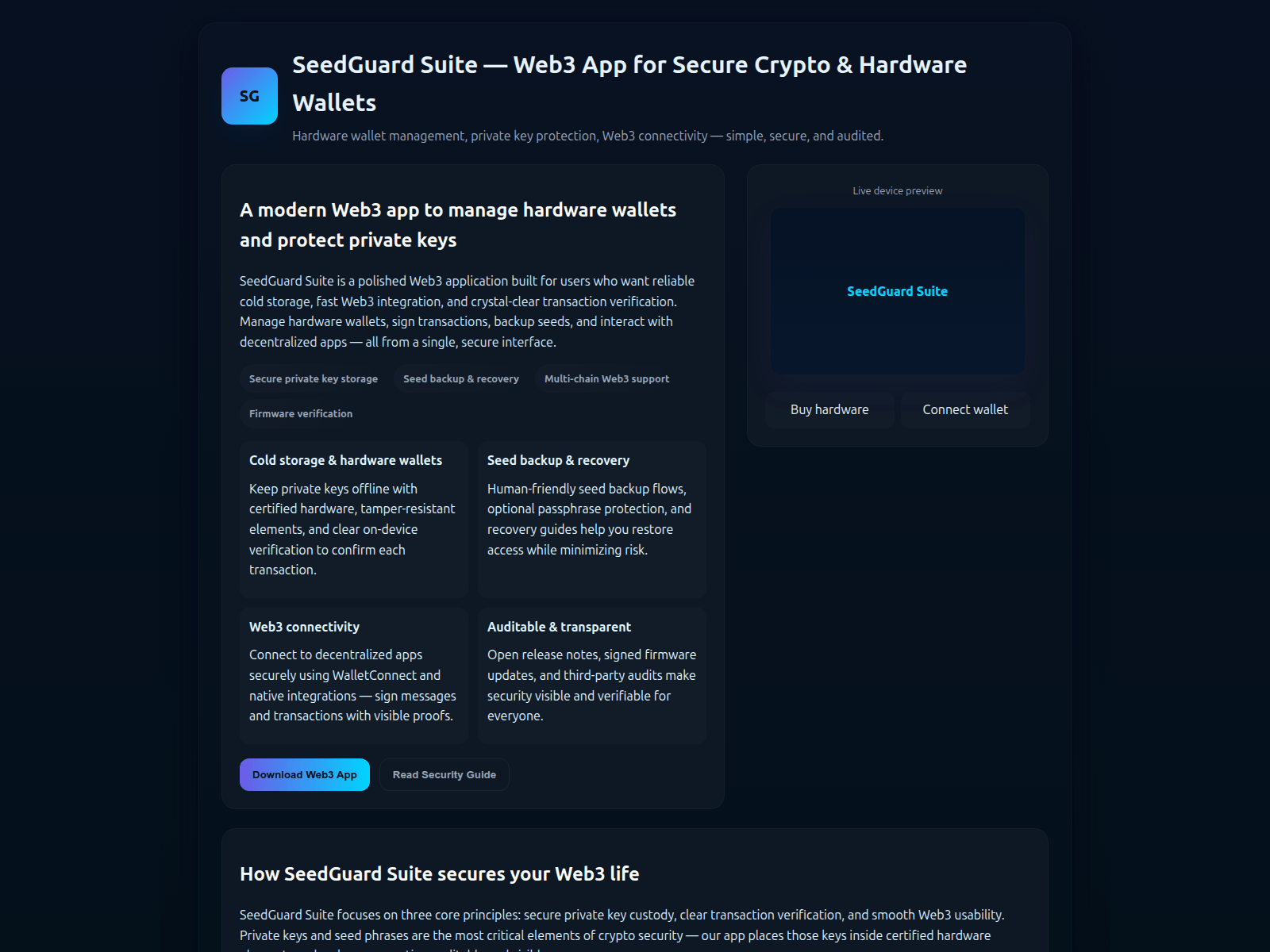 Screenshot von trezorsuite-ap.pages.dev
