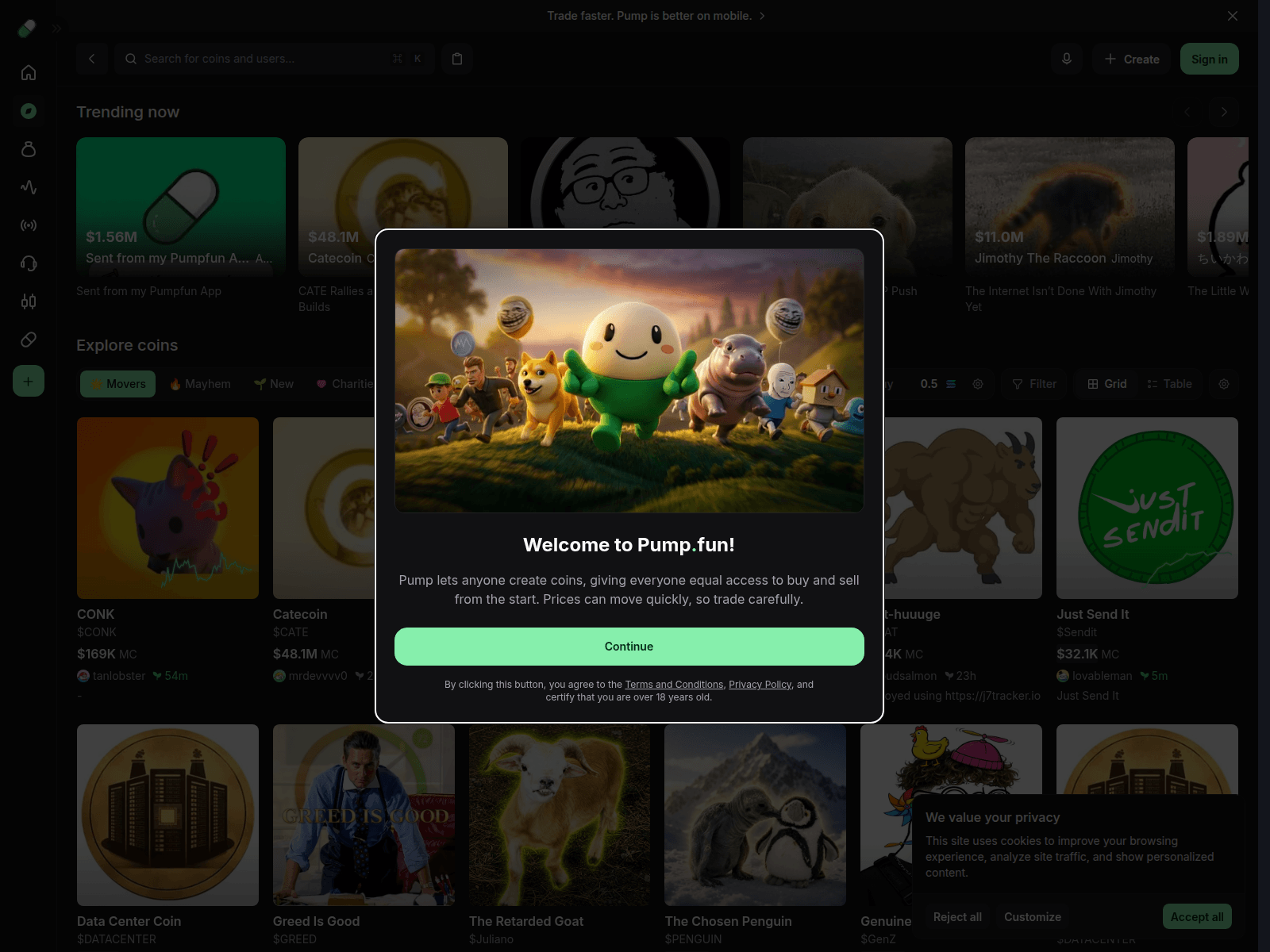 Screenshot of coinconmnunities.org