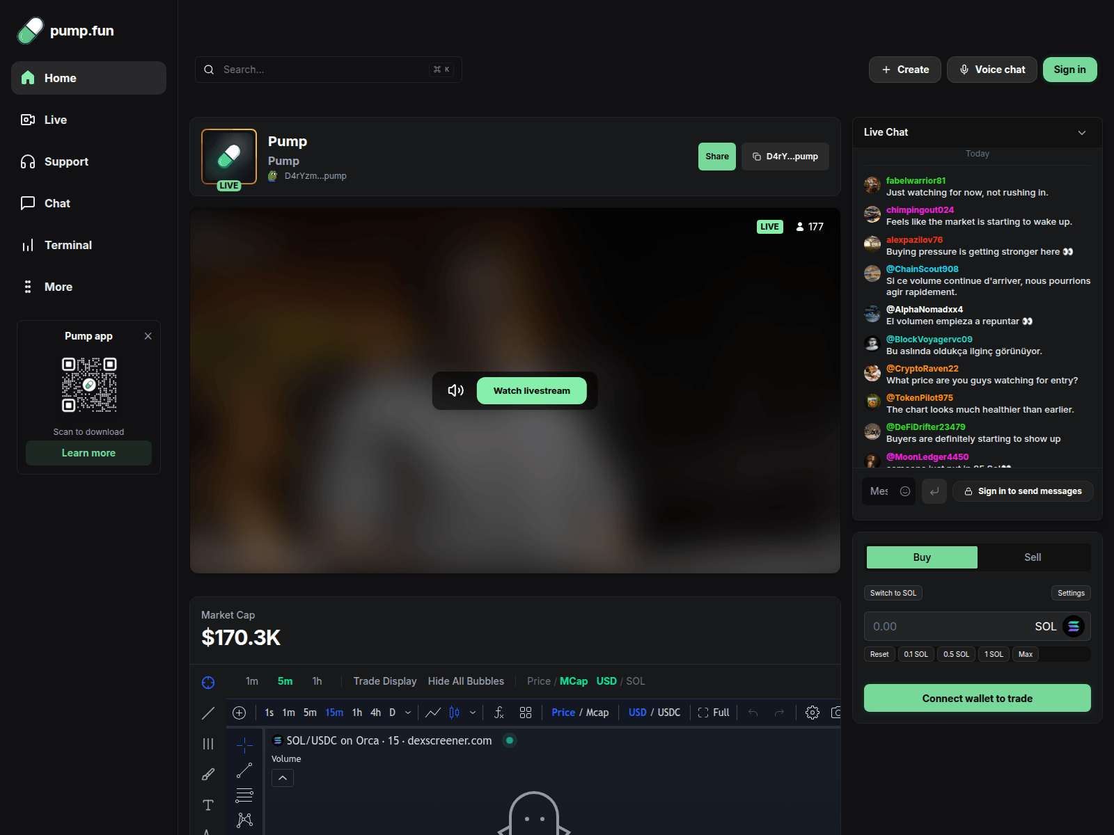 Screenshot of solstreamer.xyz