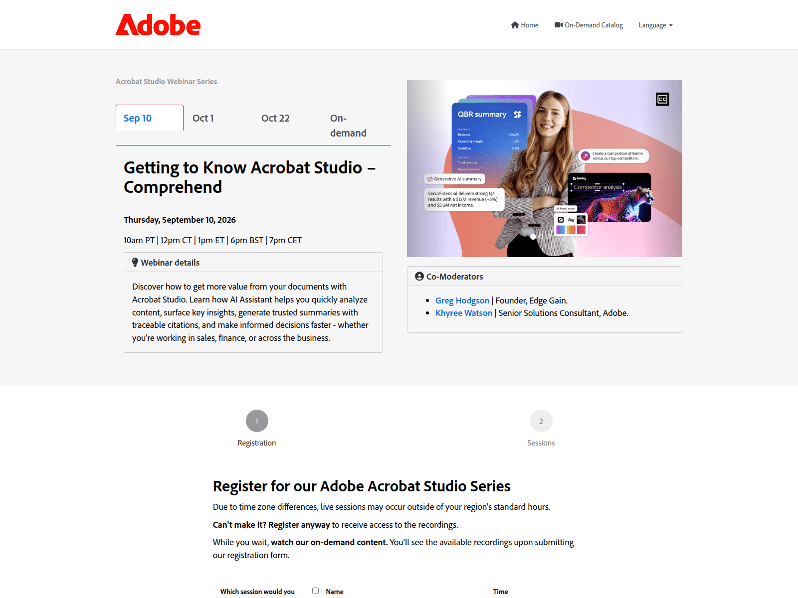 Screenshot of events.adobeforbusiness.com